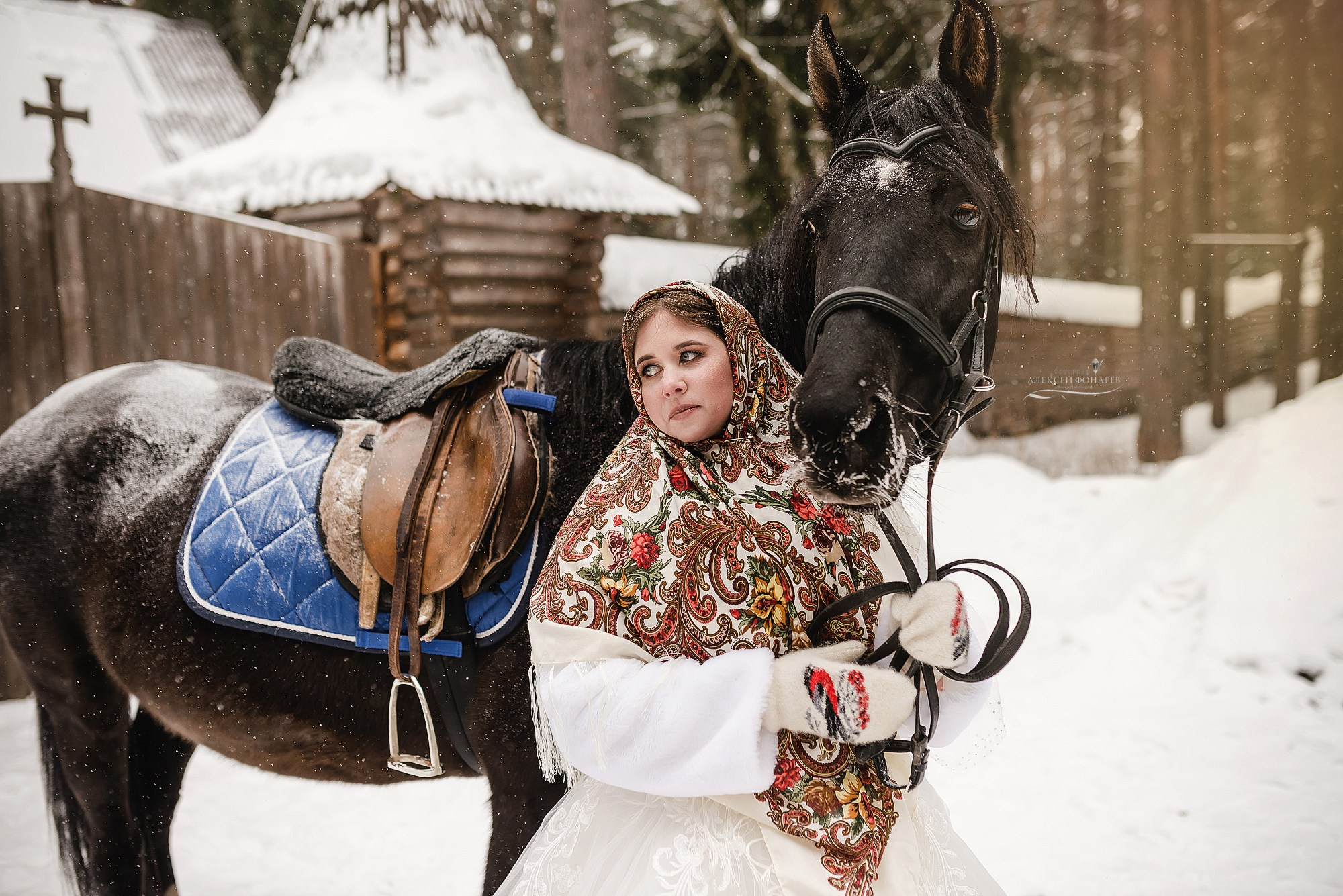 Зимняя свадьба в народном стиле. Свадебный фотограф в Дубне Алексей Фонарёв
