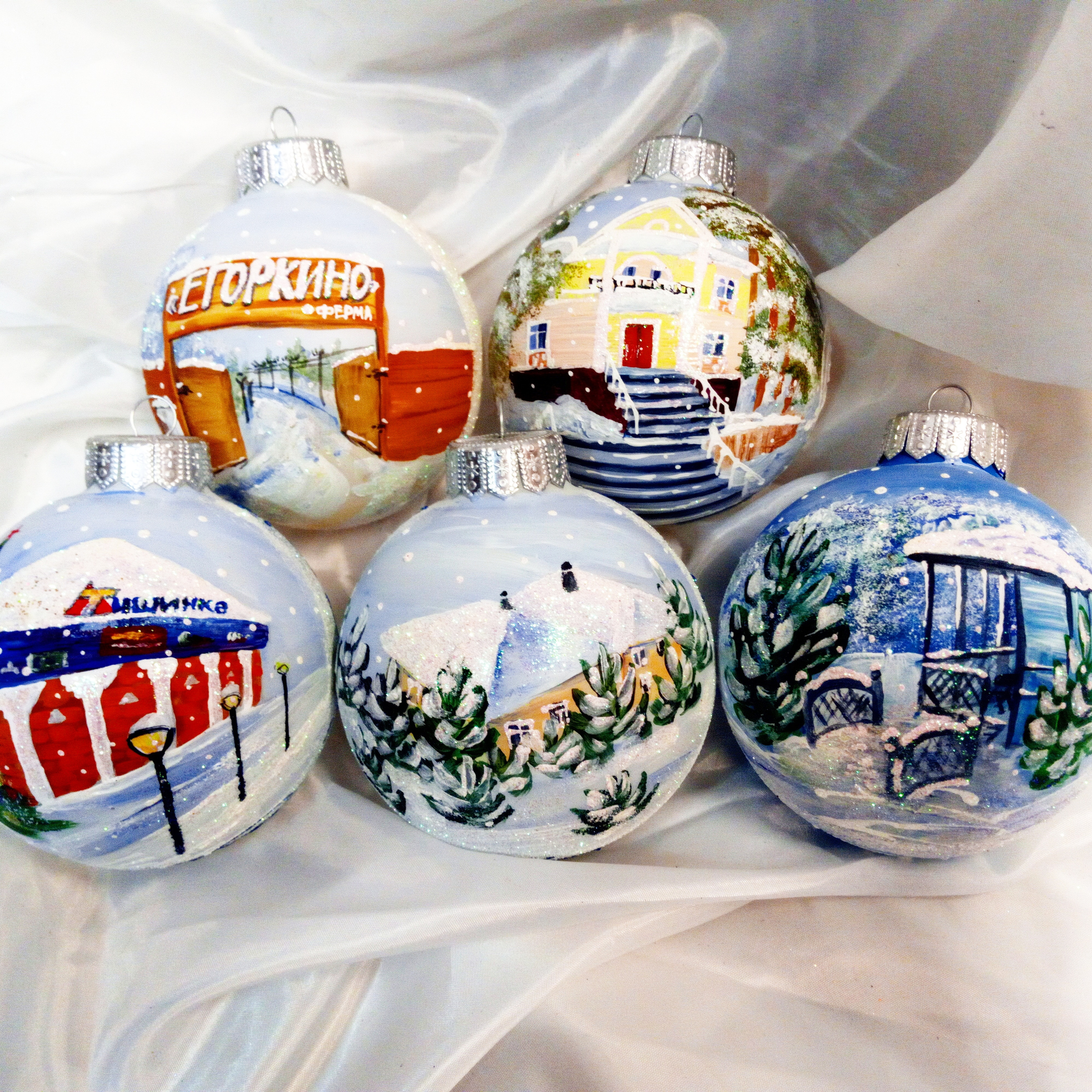 Елочный шар с росписью-Ваш лучший подарок на Новый Год. Арт-вечеринки и мастер-классы в Москве для взрослых и детей