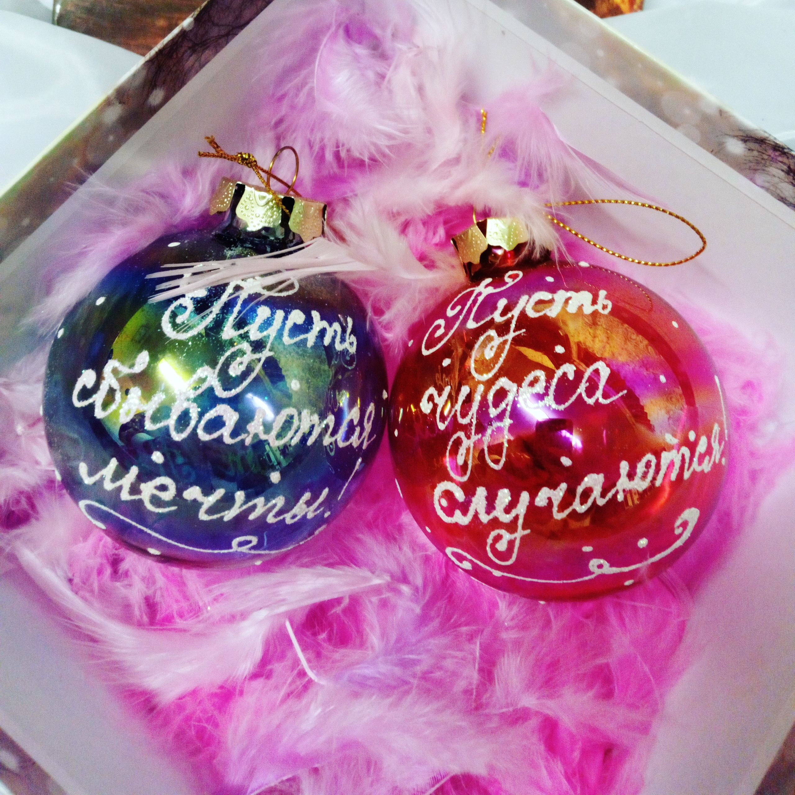 Елочный шар с росписью-Ваш лучший подарок на Новый Год. Арт-вечеринки и мастер-классы в Москве для взрослых и детей