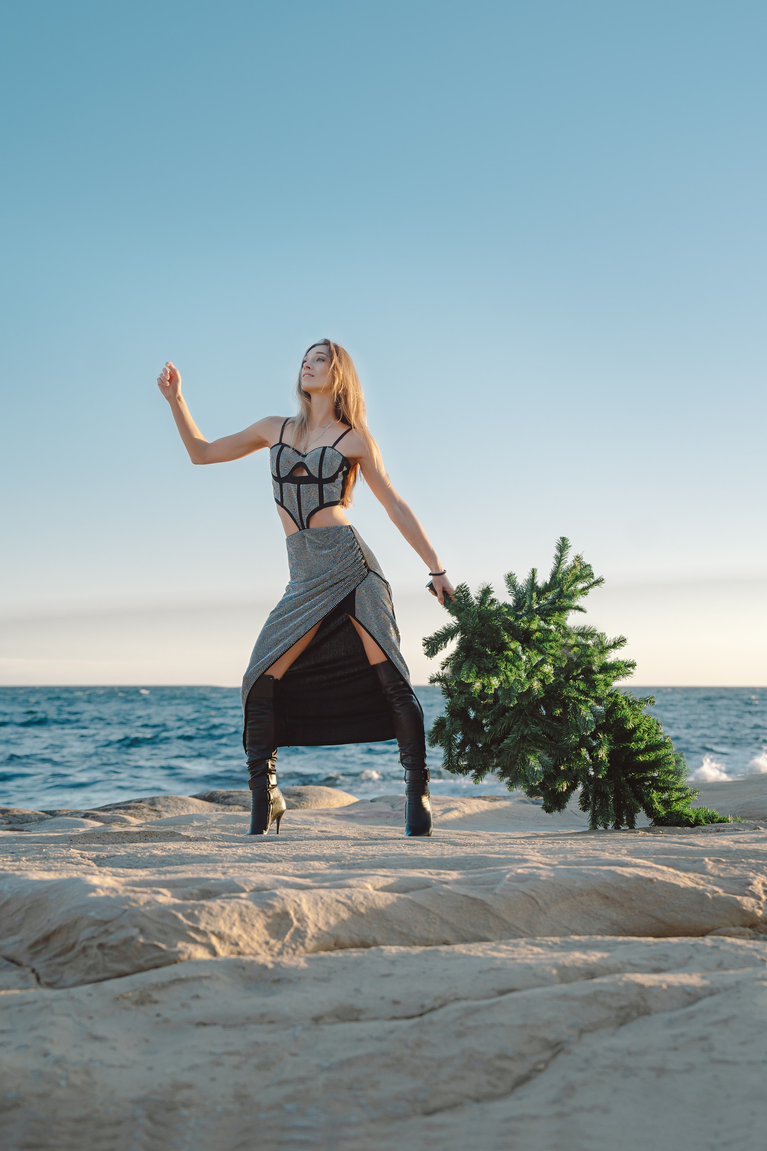 креативная новогодня фотосессия на пляже