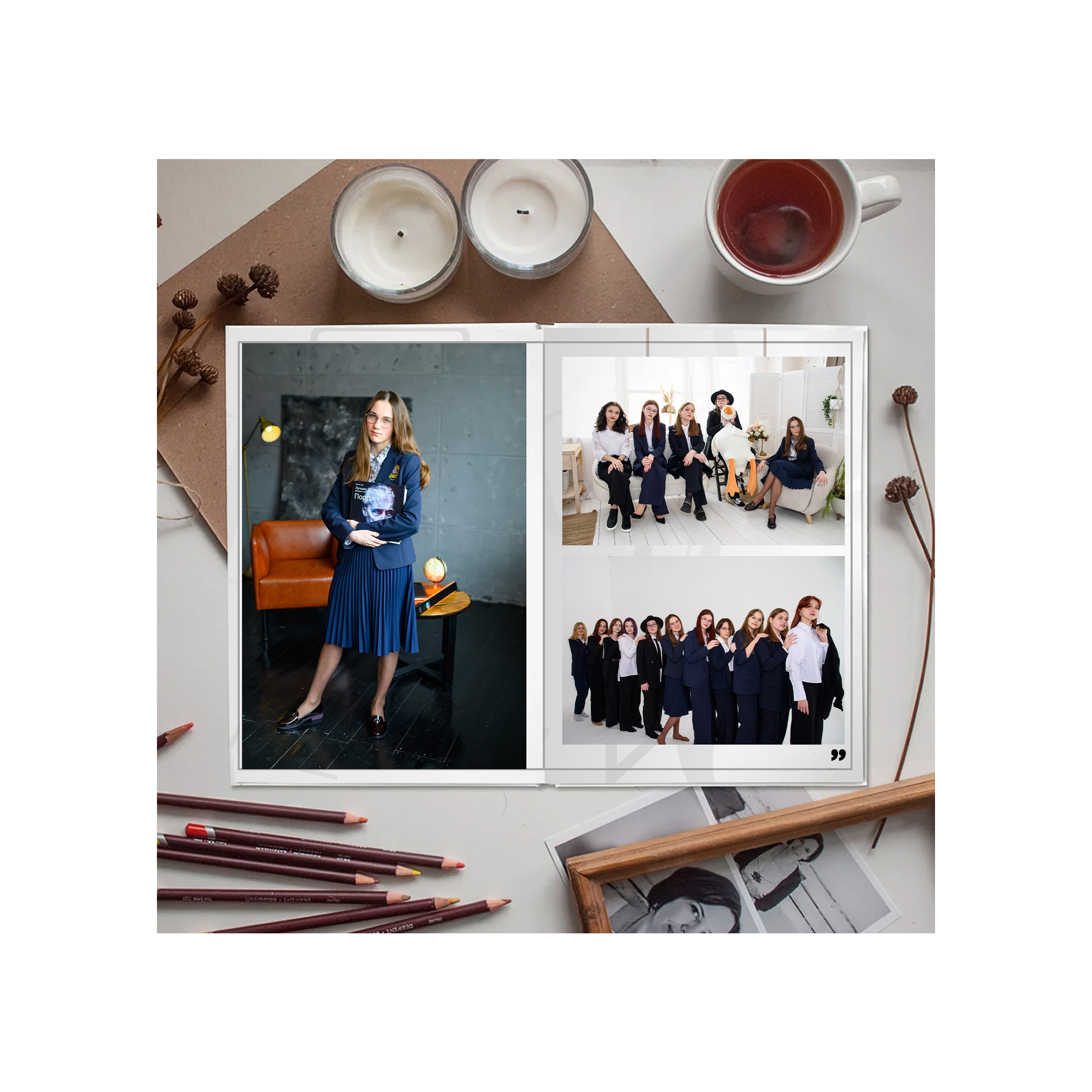 Школьный альбом 9-11 класс за 2400 руб. на 2 разворота. Выпускной школьный альбом в Москве / Школьный фотограф Юлия Михайленко