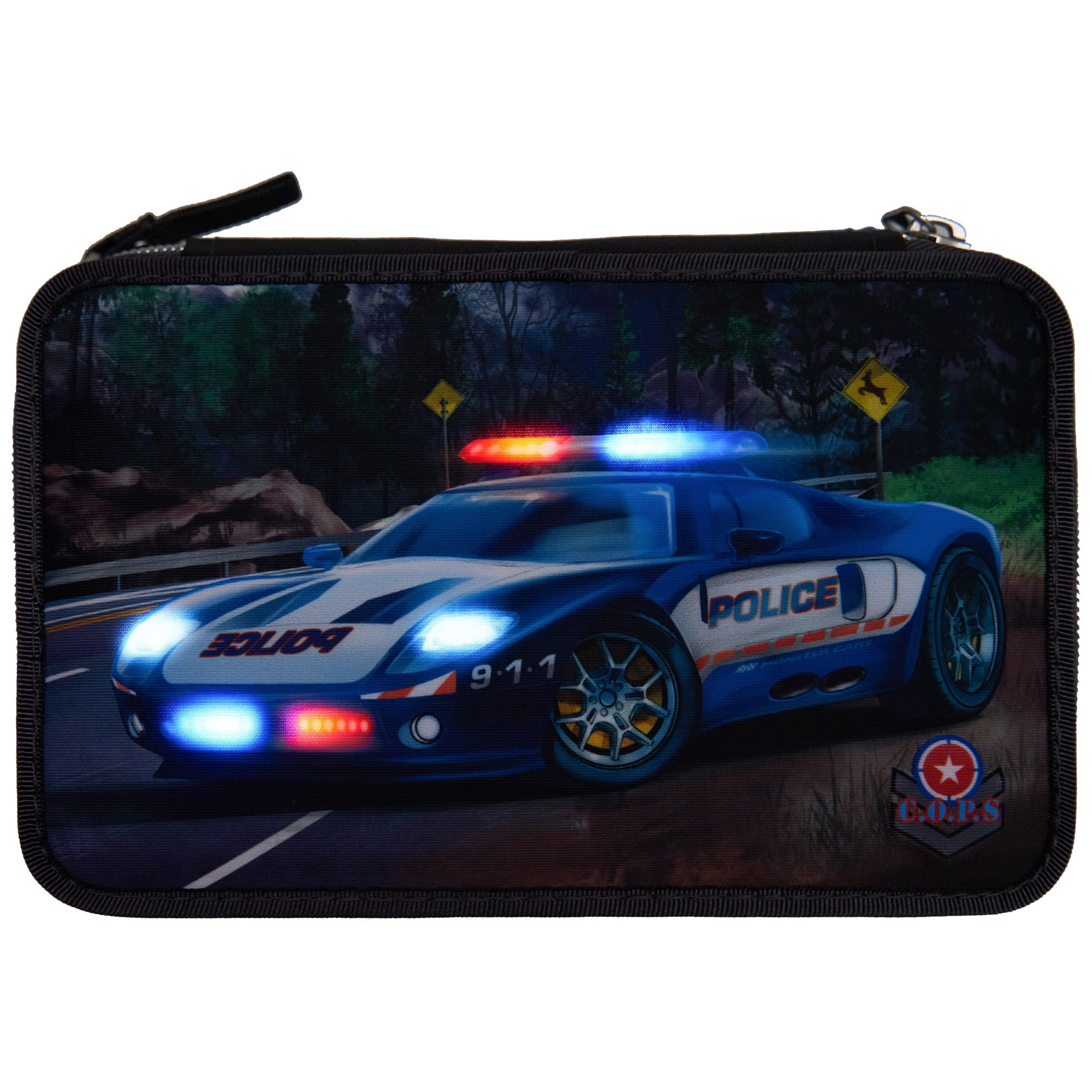 Пенал с полицейской машиной с подсветкой для мальчиков