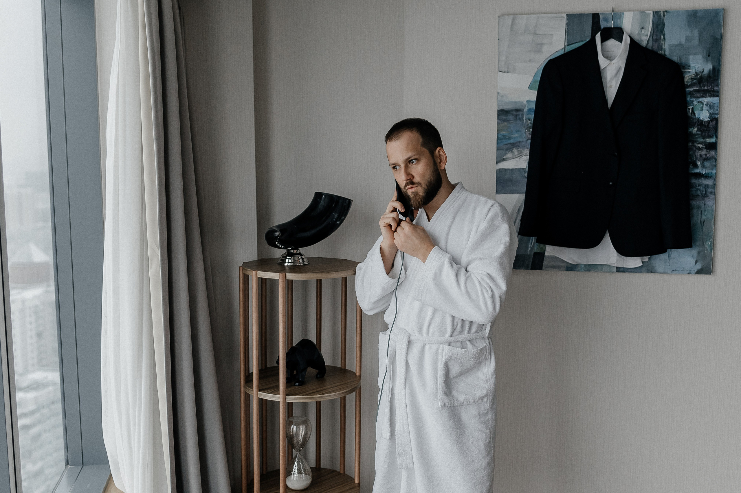 Свадебные сборы в Radisson Blu Olimpiyskiy. Свадебный фотограф Москва — Сергей и Татьяна