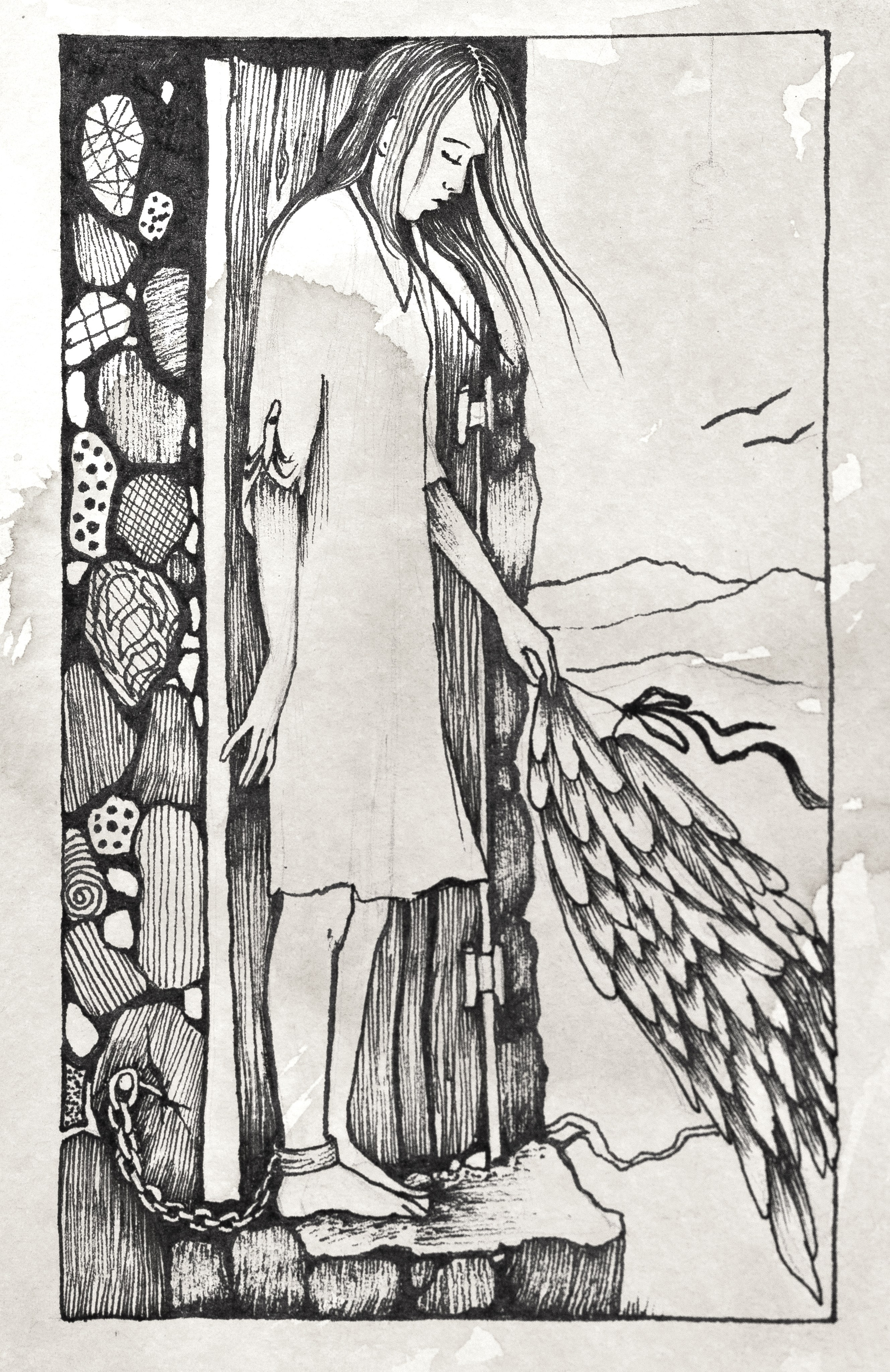 Девушка с опущенным крылом у порога. На рисунке — фигура женщины, стоящей на границе: одна нога — внутри, другая — снаружи. За её спиной дверь, украшенная камнями, а у ног — цепь, словно след от прежнего плена. В руке она держит крыло — большое, тяжёлое, почти земное. Волосы и платье движутся лёгким ветром. Перед ней — открытое пространство, но она ещё не делает шаг. 🖤 Тень: Эта карта говорит о состоянии утраты веры в собственные крылья. Это момент, когда человек пережил боль, предательство, падение — и теперь боится снова взлететь. Девушка стоит у границы между прошлым и будущим, но её взгляд опущен: она не верит, что достойна неба.Цепь у ног — это память о старых ограничениях, страх повторить прошлую ошибку. Крыло в руке — символ силы, которая кажется утраченой, но на самом деле ждёт признания. Это тень разочарования, усталости и внутренней покинутости, когда кажется, что чудеса больше не для тебя. Исцеление приходит, когда человек осознаёт: потерянное крыло — не поражение, а инициация. Только тот, кто упал, знает цену полёта. Девушка стоит у порога не случайно — это граница между старым образом себя и новой свободой. Чтобы снова взлететь, нужно не чинить старое крыло, а вырастить новое — из доверия к жизни, из прощения, из смелости снова чувствовать. Дверь позади — больше не тюрьма, а портал. Камни, из которых она сложена, — это опыт, сделавший её зрелой. Она уже свободна, просто ещё не поверила в это. Ключ к исцелению и практическая работа в руководстве к картам. стоимость постера 3000р.