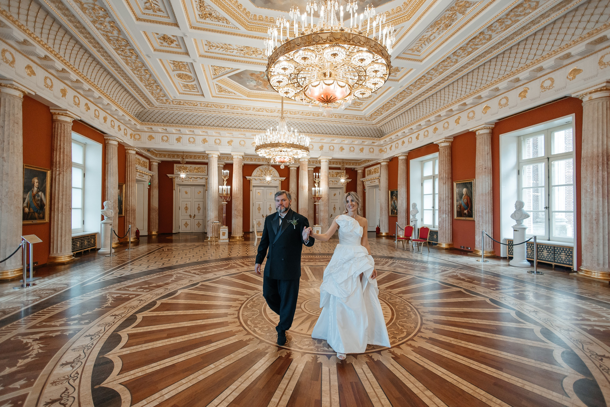 свадебная фотосессия в Большом Дворце Царицыно Таврический зал