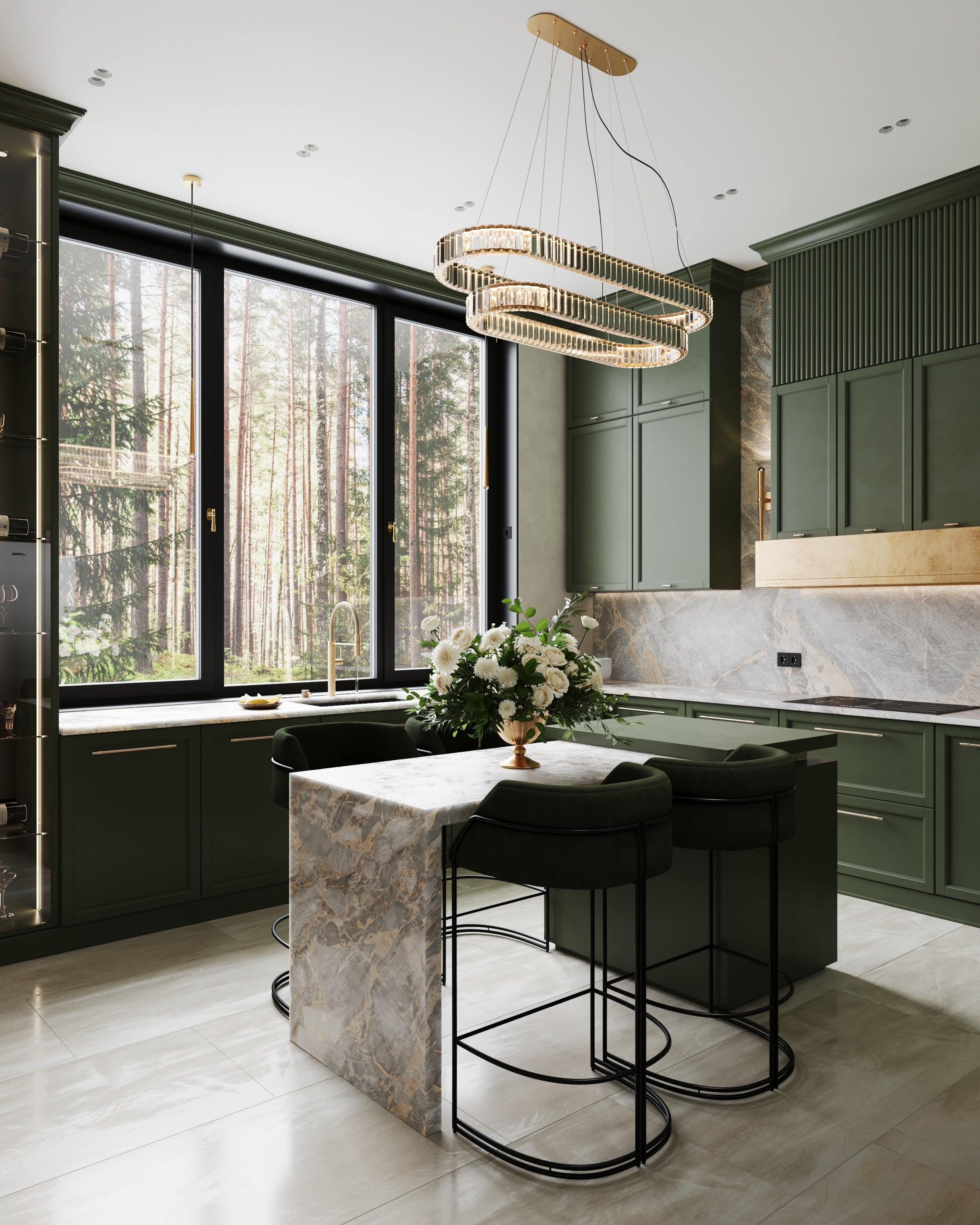 Kitchen in the forest. Дизайн интерьера | 3D визуализация | Миланская Марина