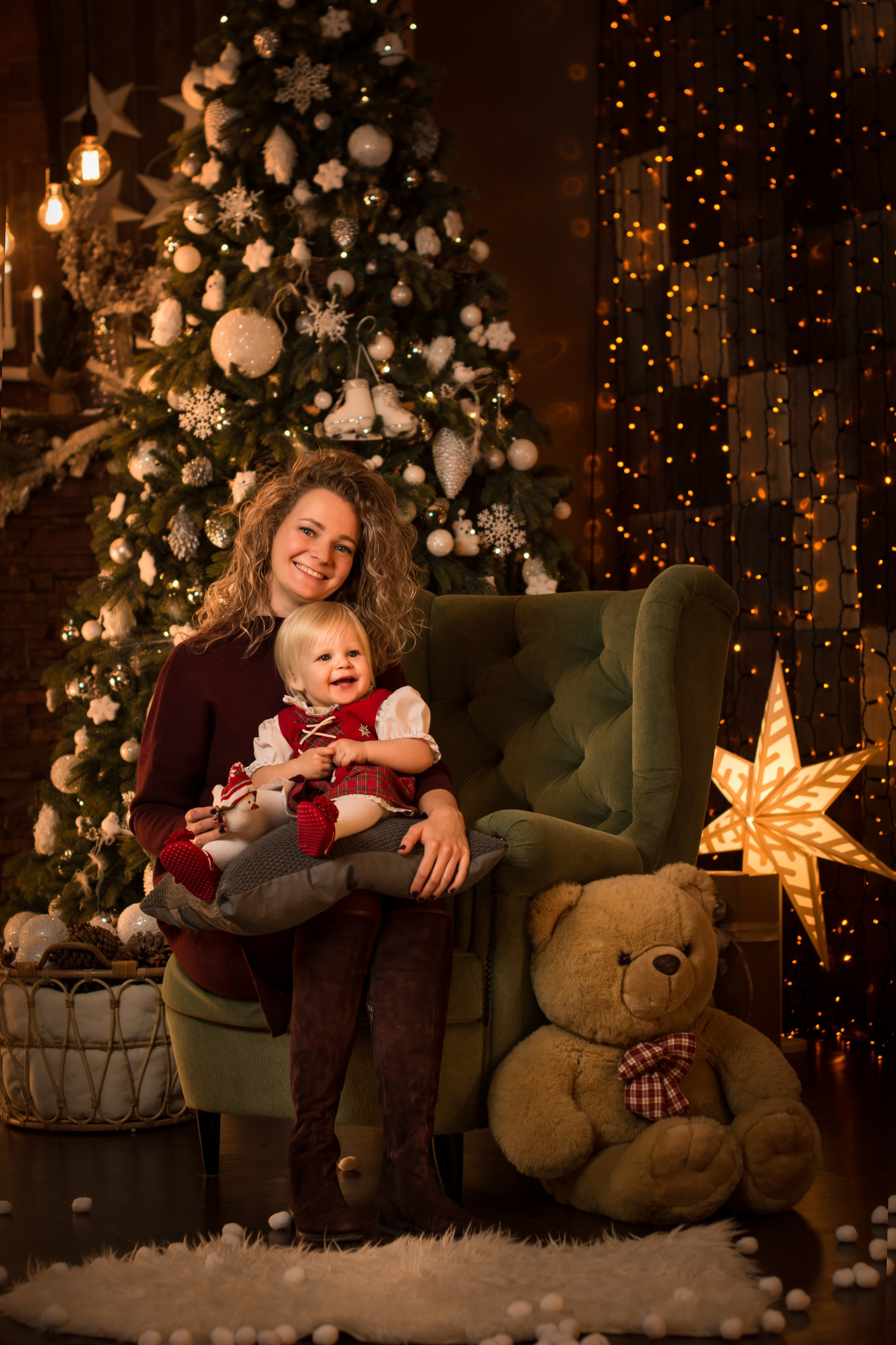 🎄 Новогодняя семейная фотосессия в студии. Фотосессия беременности — Крылова Натали — Москва