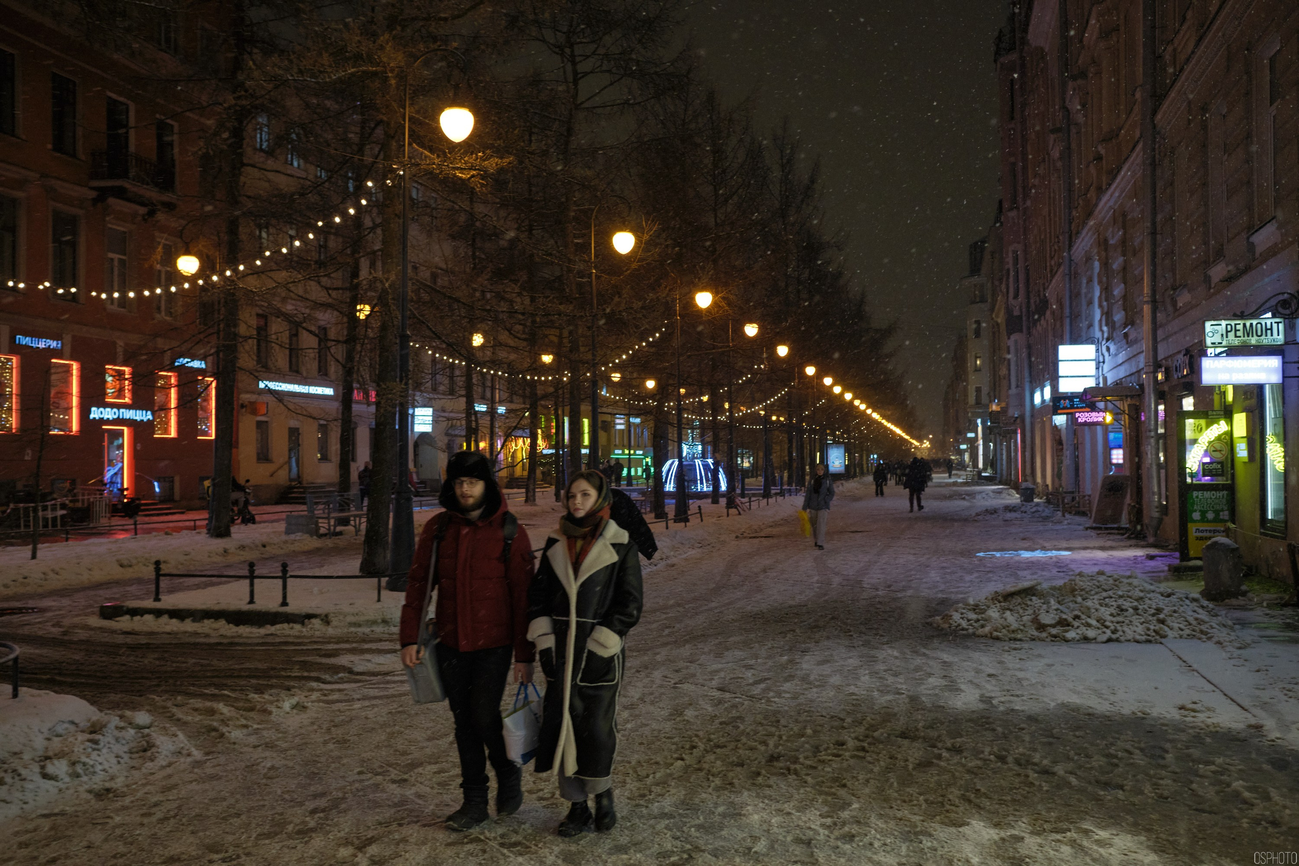 Снег и туман в Санкт-Петербурге. Фотографъ Сергѣевъ. Поймать мгновеніе