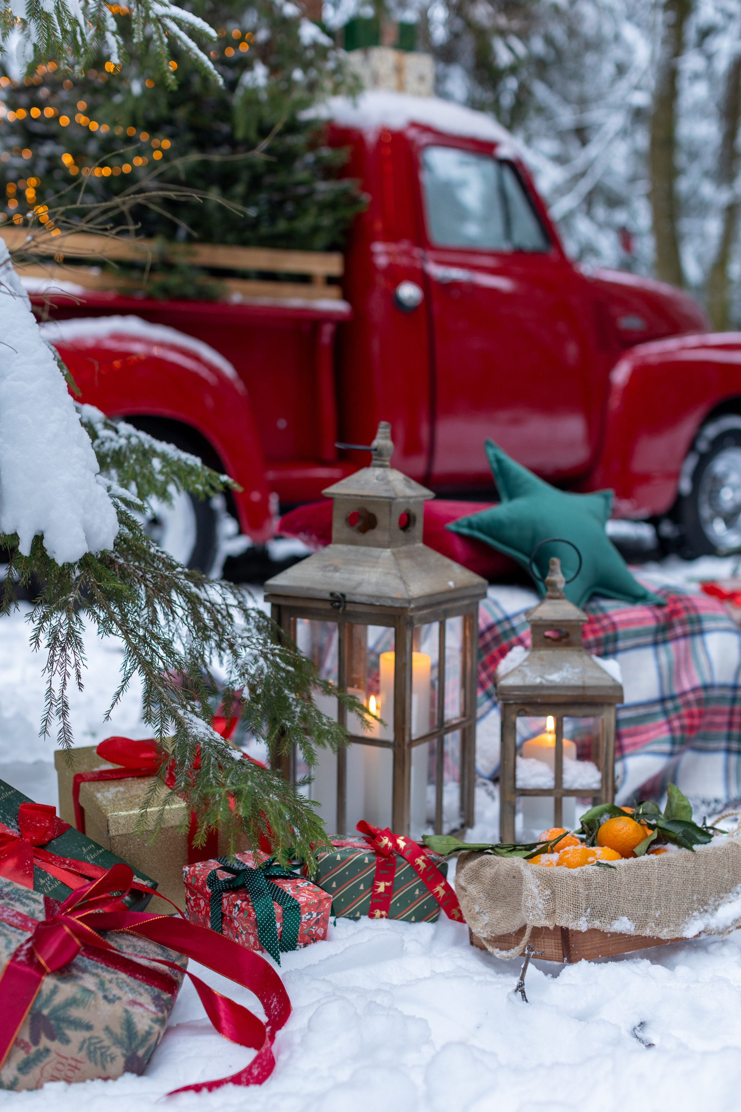 Новогодние фотосессии — уличные локации. Семейный и детский фотограф в Москве Вера Ускова