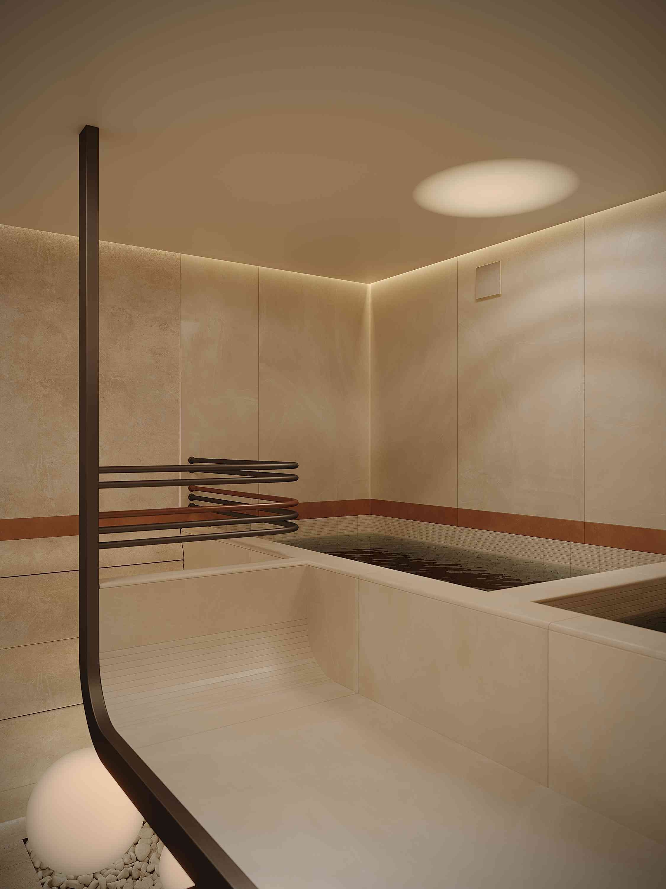 Дизайн интерьера частного spa-комплекса в Самаре и Тольятти. Студия дизайна интерьера «Строчка» | Москва, Санкт-Петербург, Самара, Казань, Тольятти, Ульяновск и другие города России