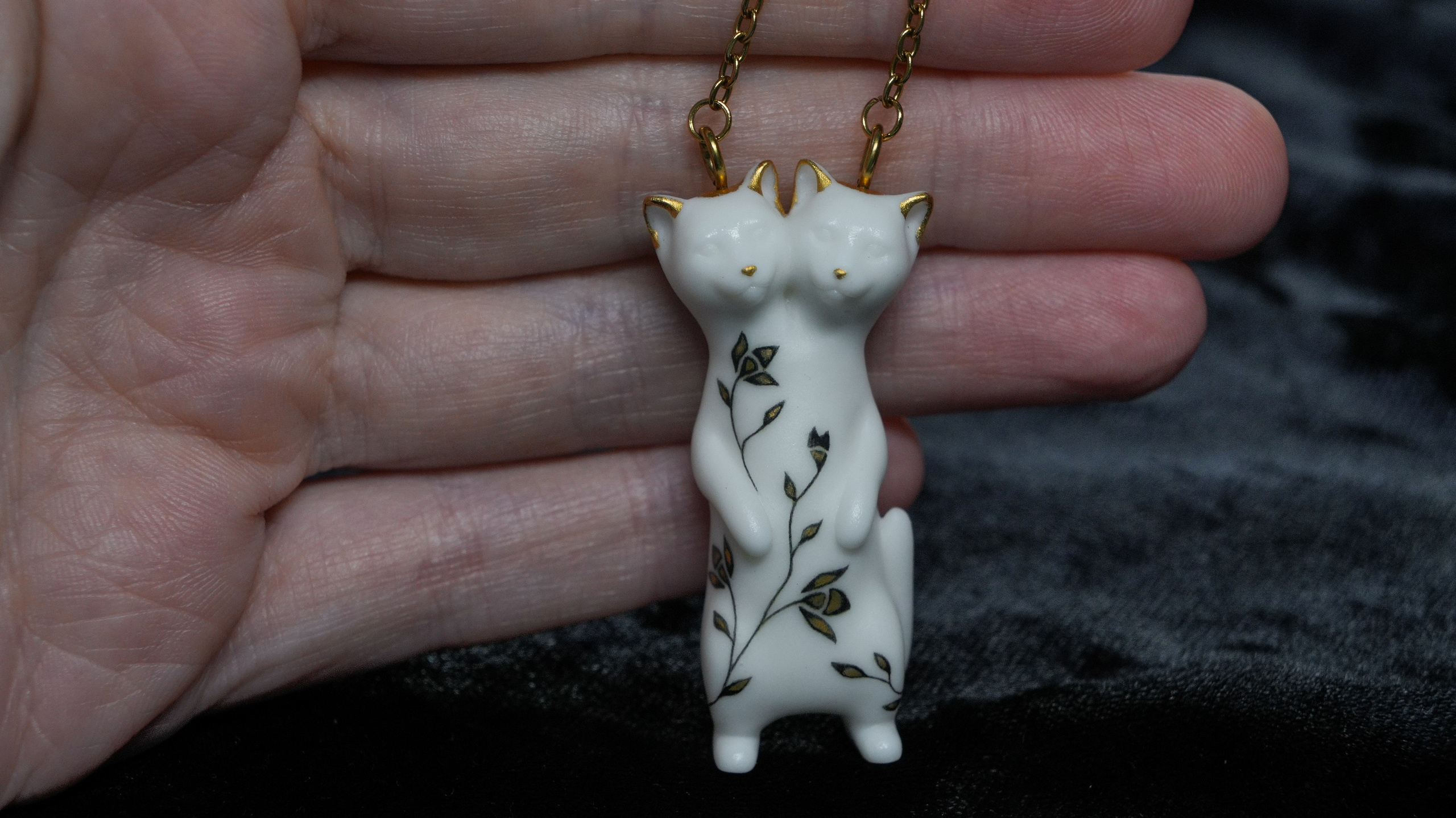 Кот двухголовый 15 000 руб. Авторские Шарнирные куклы и украшения из фарфора Алексаны Лавринчук