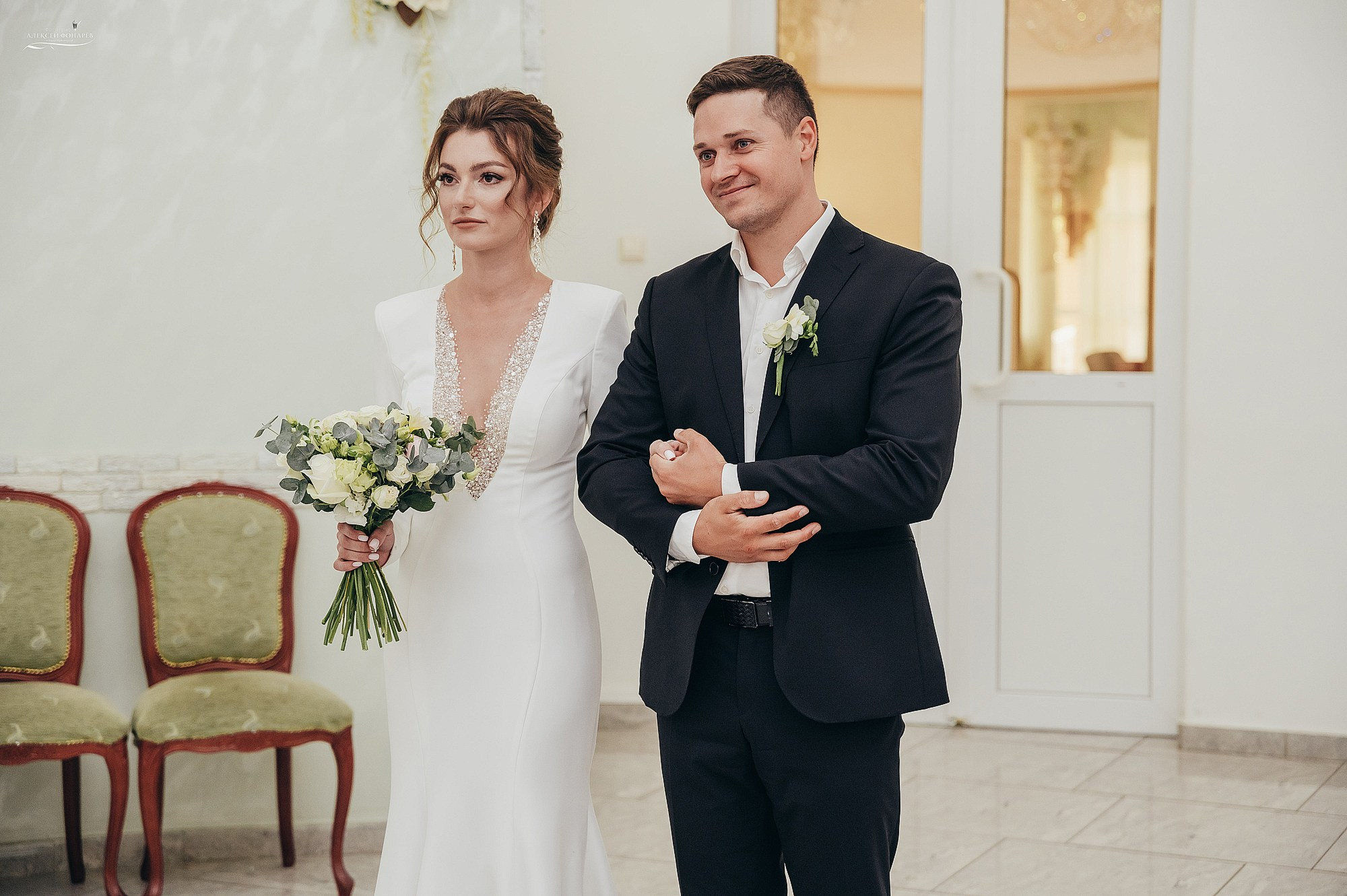 Свадебная фотосессия красивой пары. Свадебный фотограф в Дубне Алексей Фонарёв