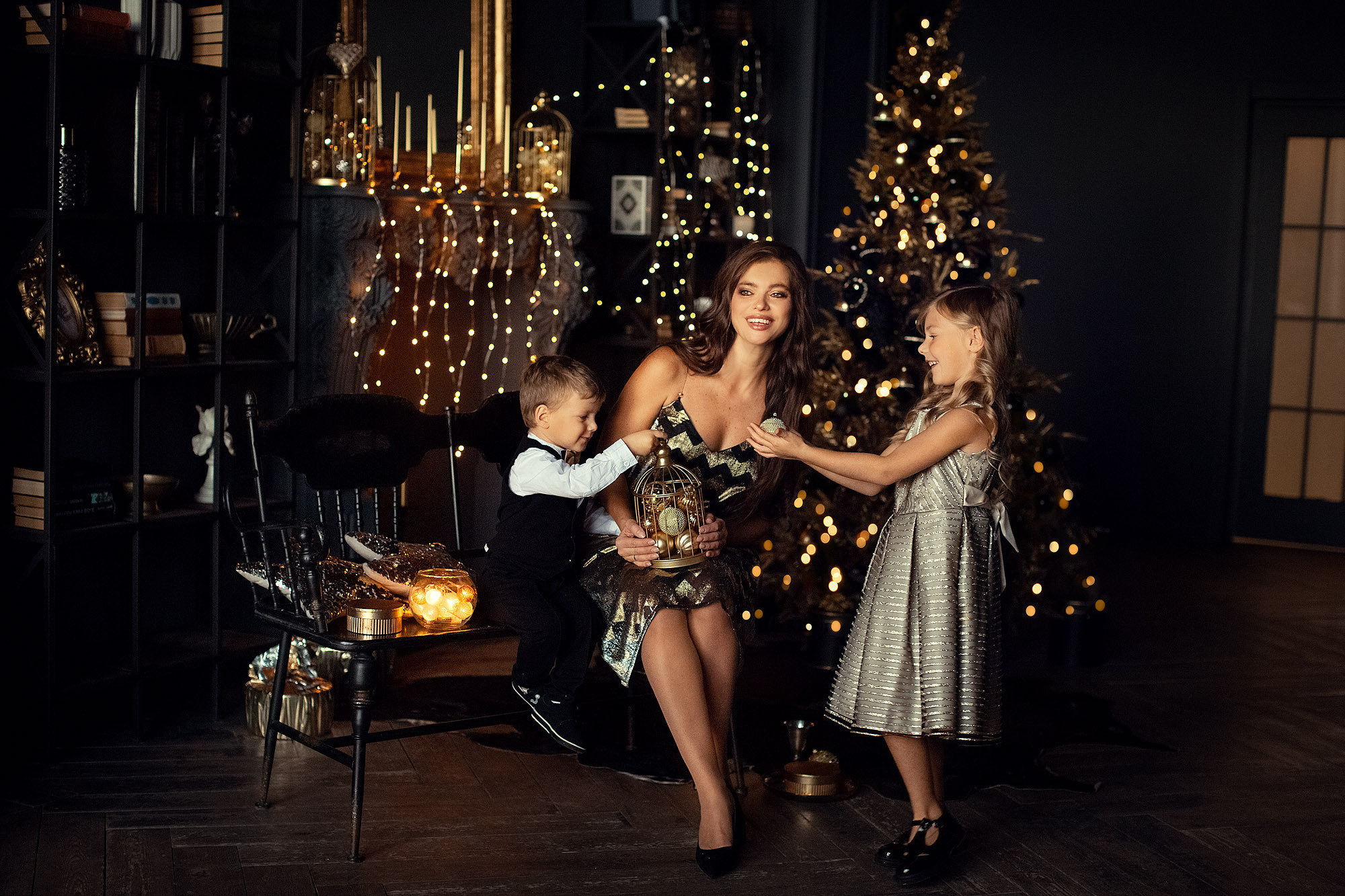 Новогодняя семейная фотосессия в студии. Tatyana Nadezhdina Family photographer