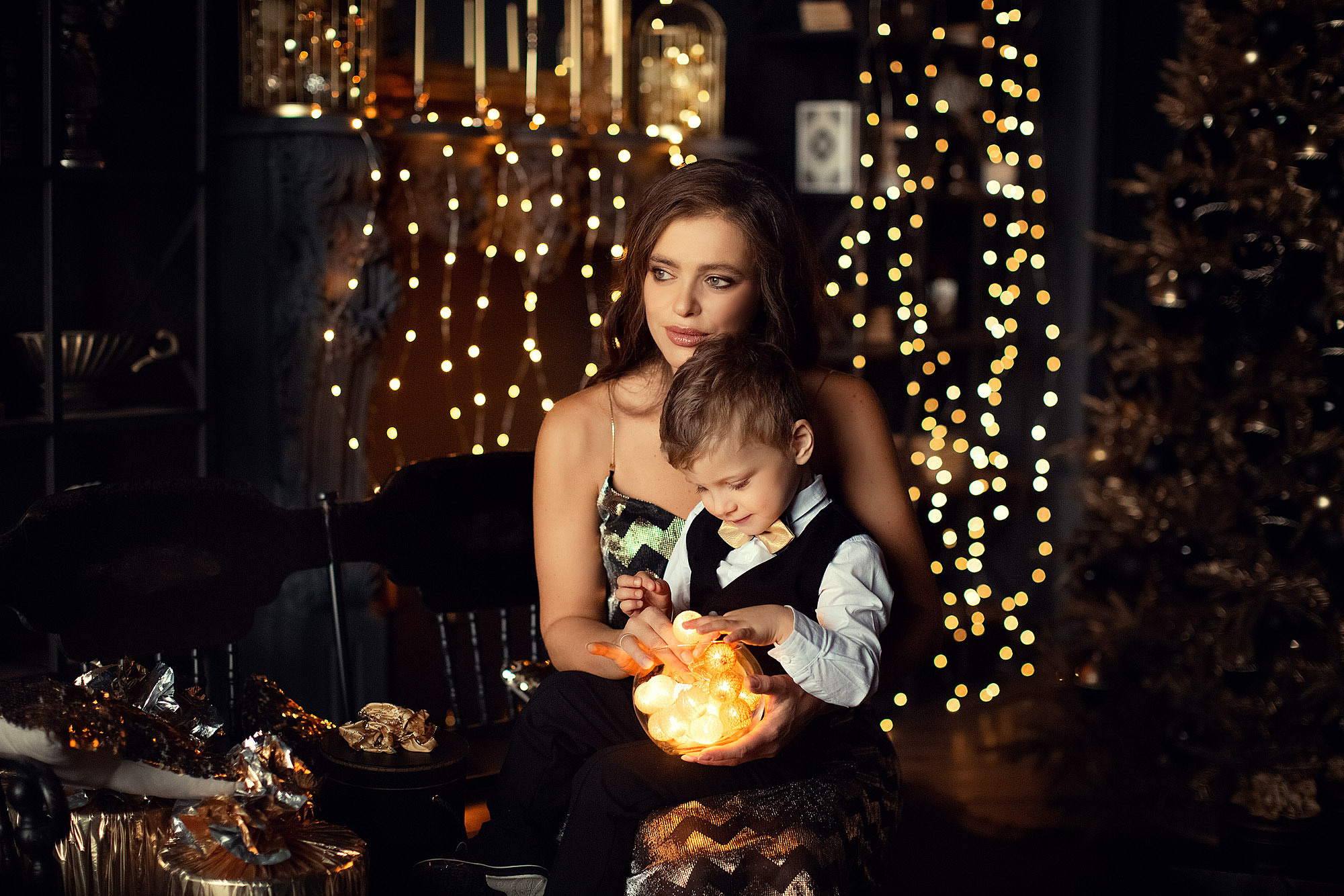 Новогодняя семейная фотосессия в студии. Tatyana Nadezhdina Family photographer