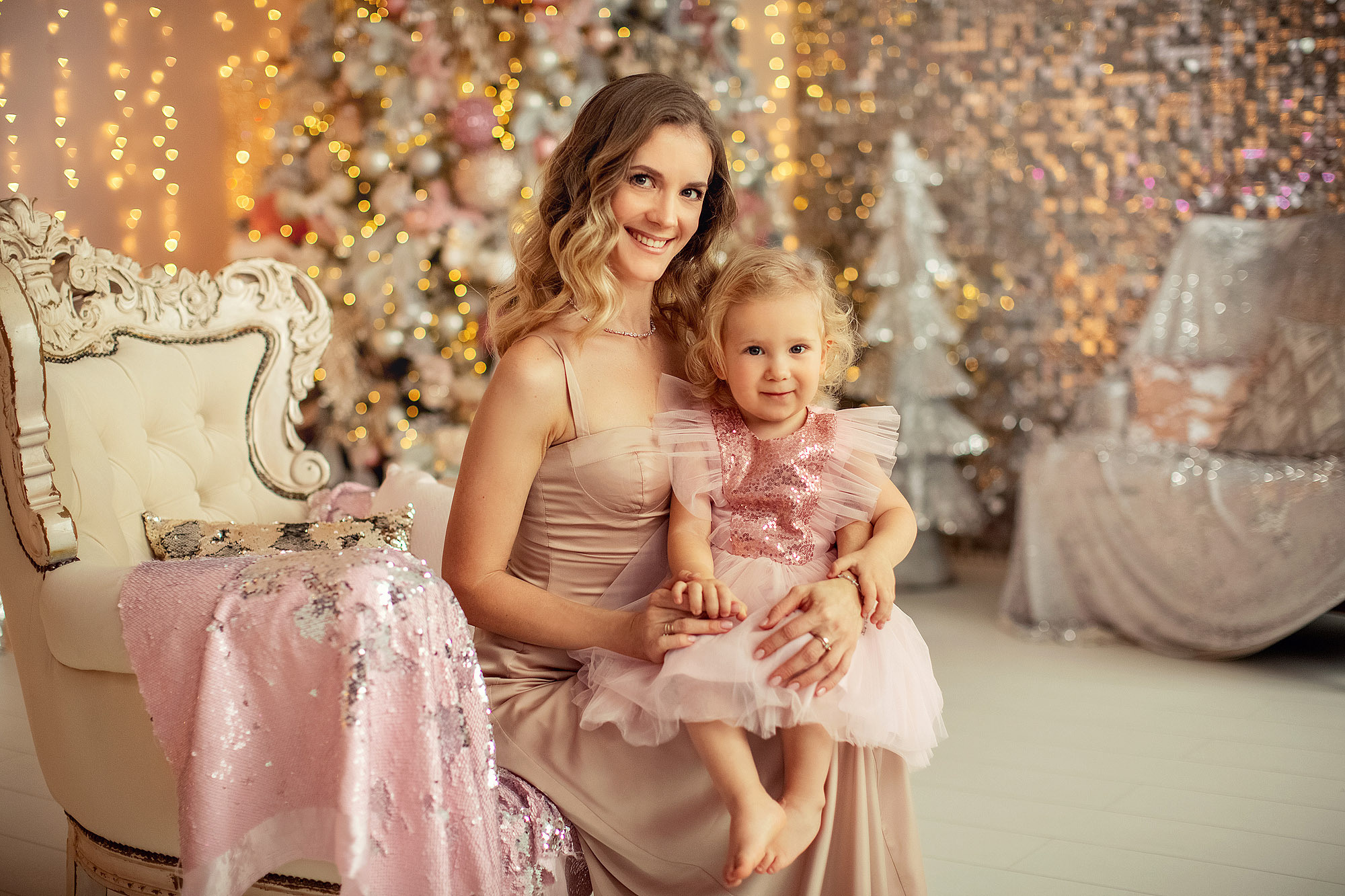 Зефирная новогодняя фотосессия трех принцесс. Tatyana Nadezhdina Family photographer