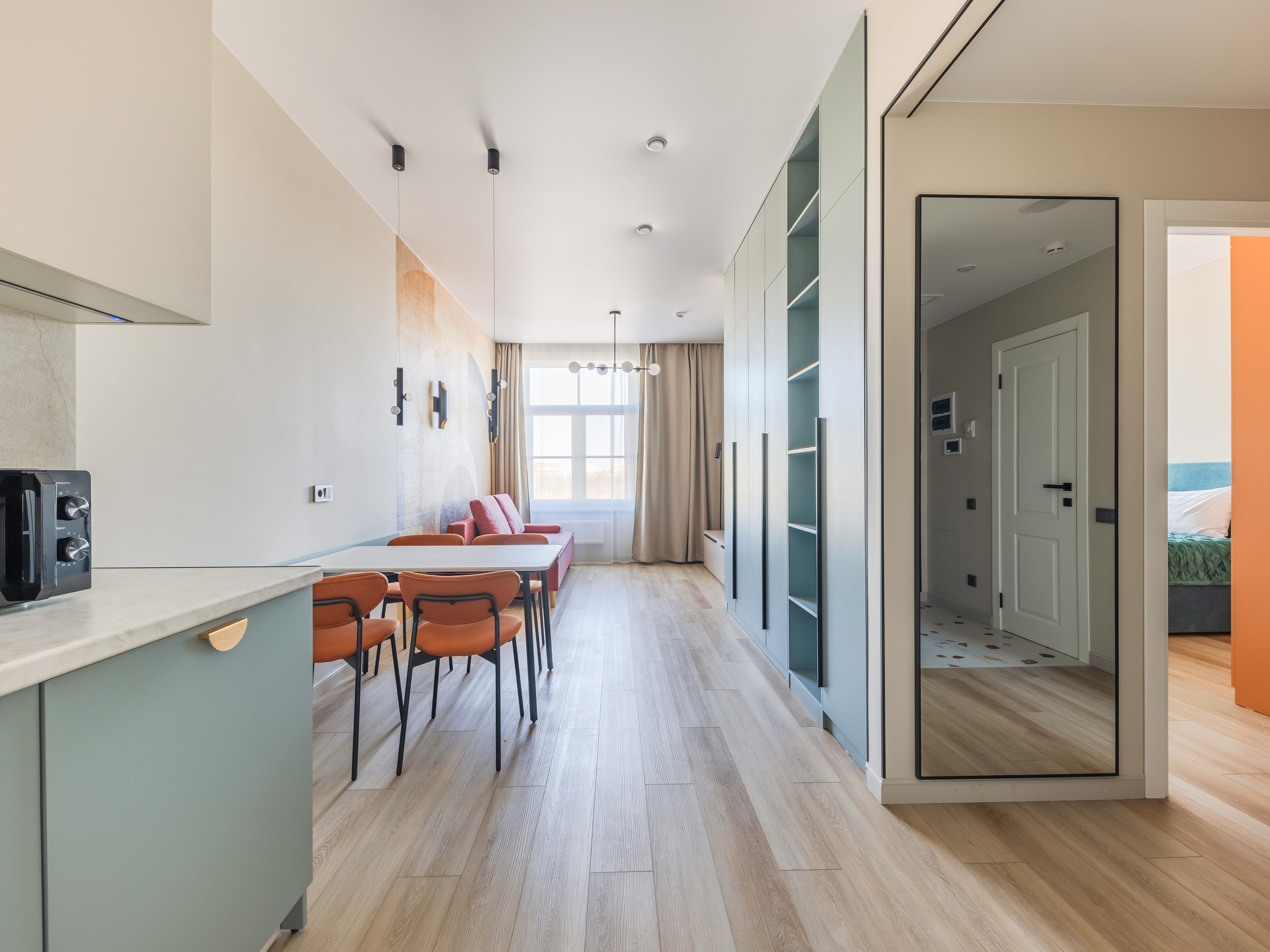 Кухня-гостиная 50 м² в ЖК Наследие на Марата — интерьерный дизайнер Ксения Новикова ksudsgn, проект для аренды в Санкт-Петербург