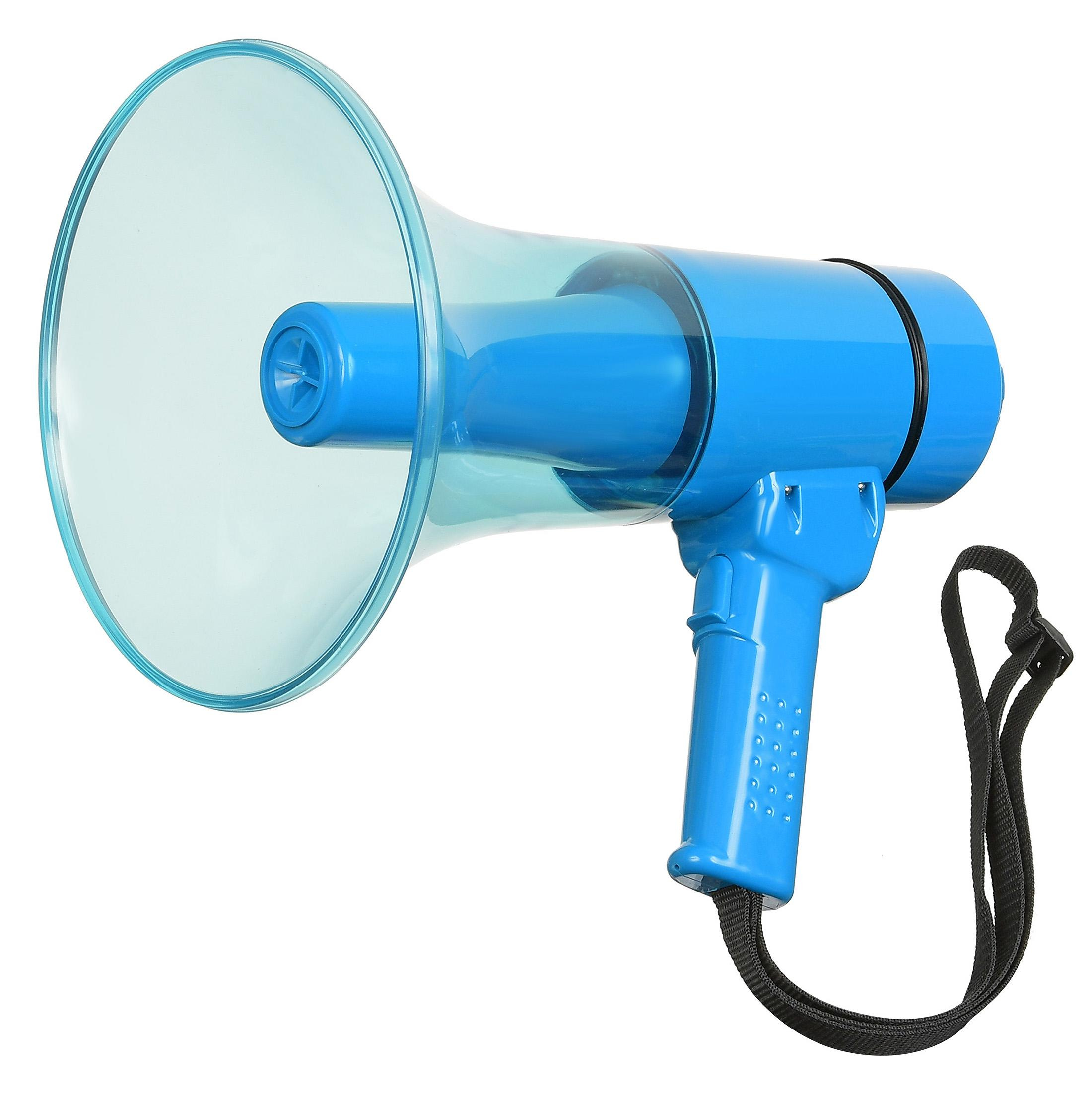 рупор синего цвета на белом фоне