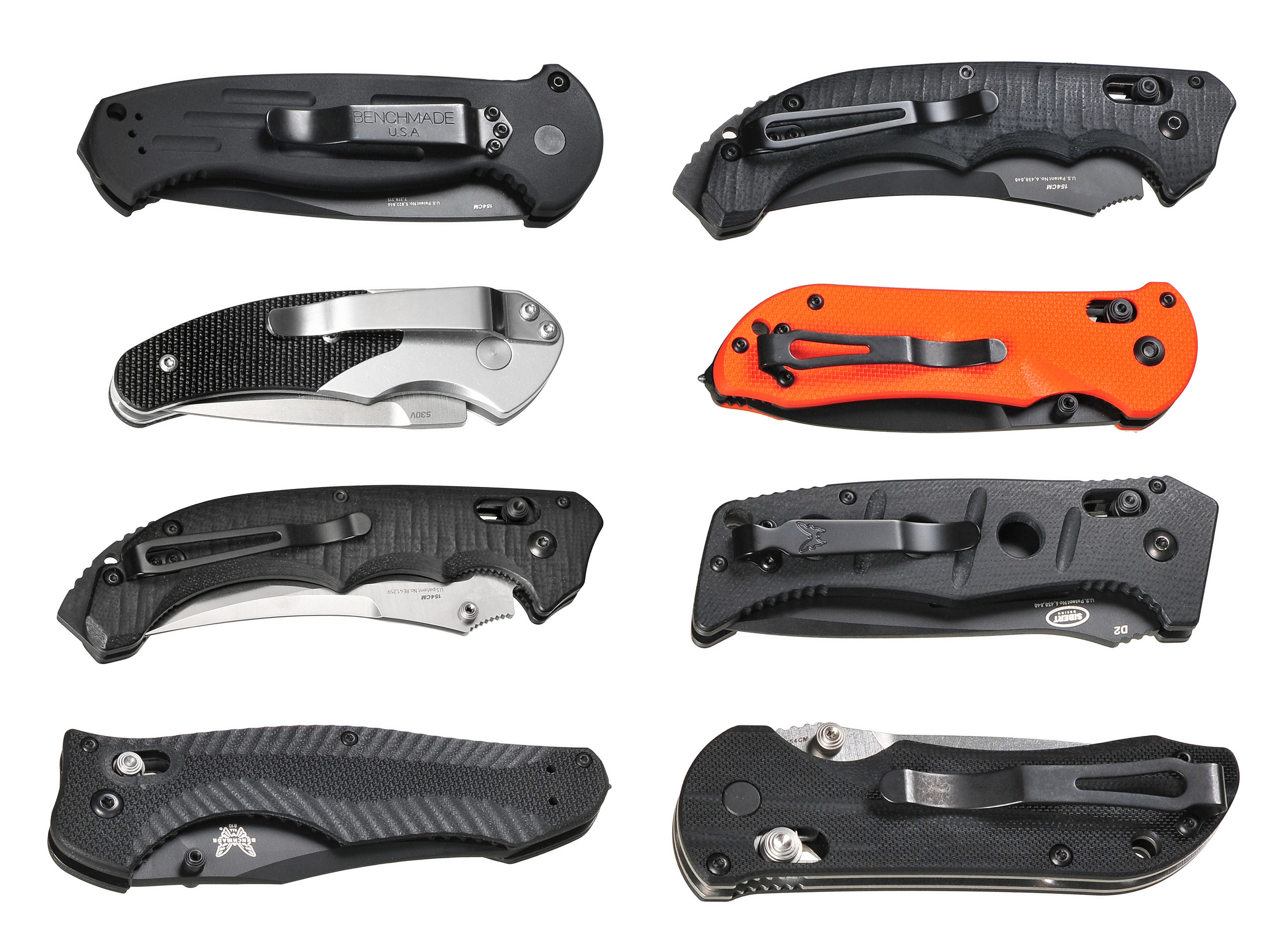 Ножи в сложенном виде на белом фоне