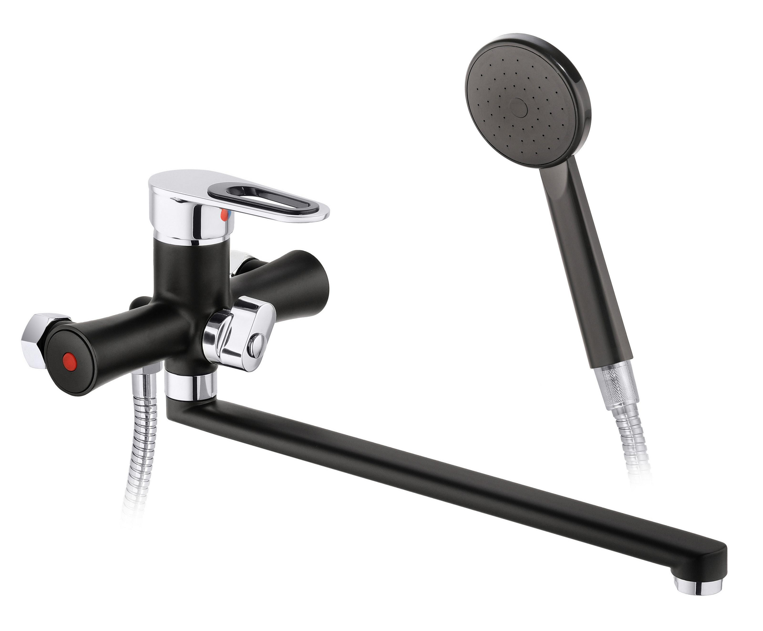 смеситель для ванной черный