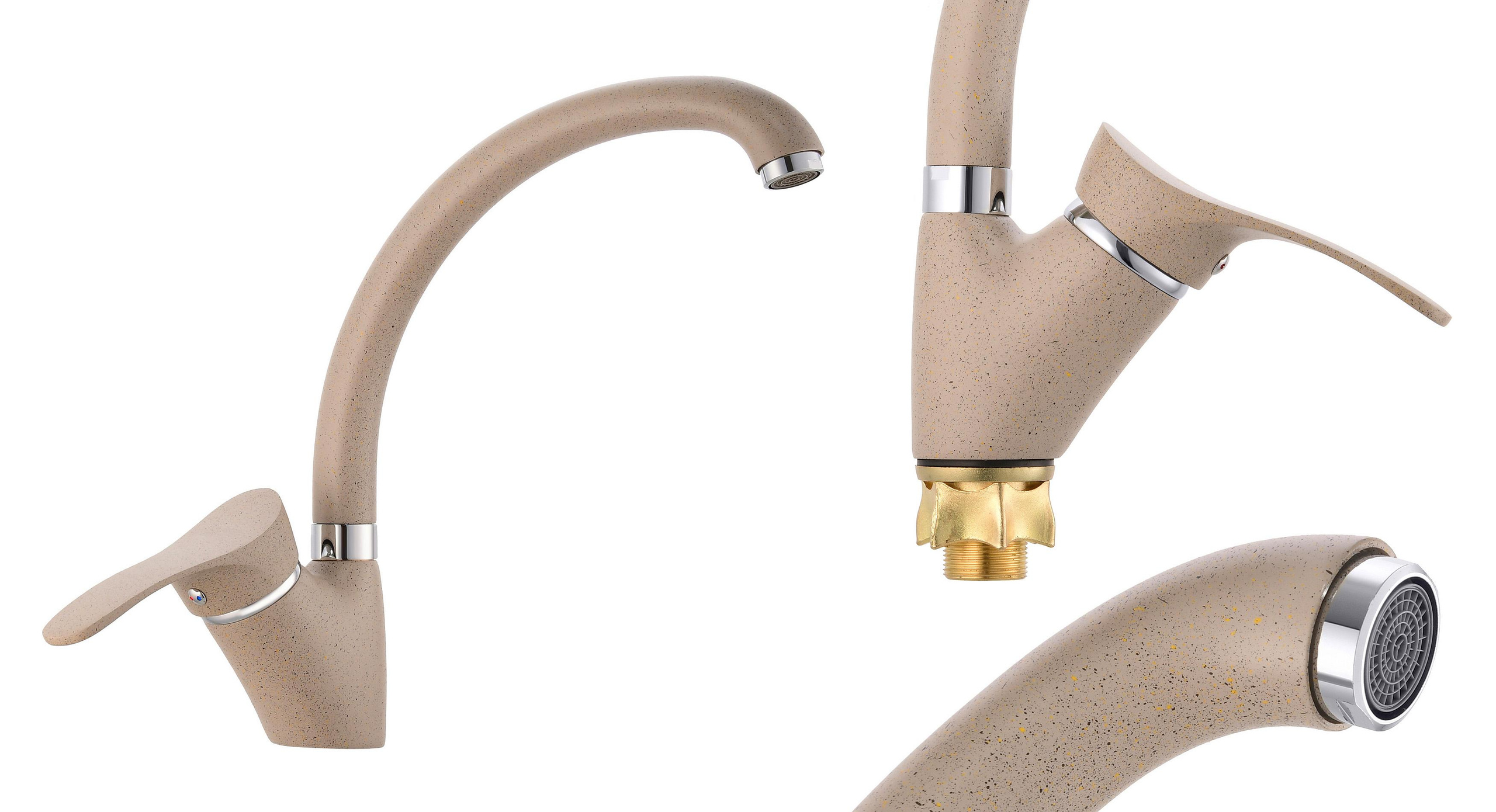 Смеситель для кухни бежевый