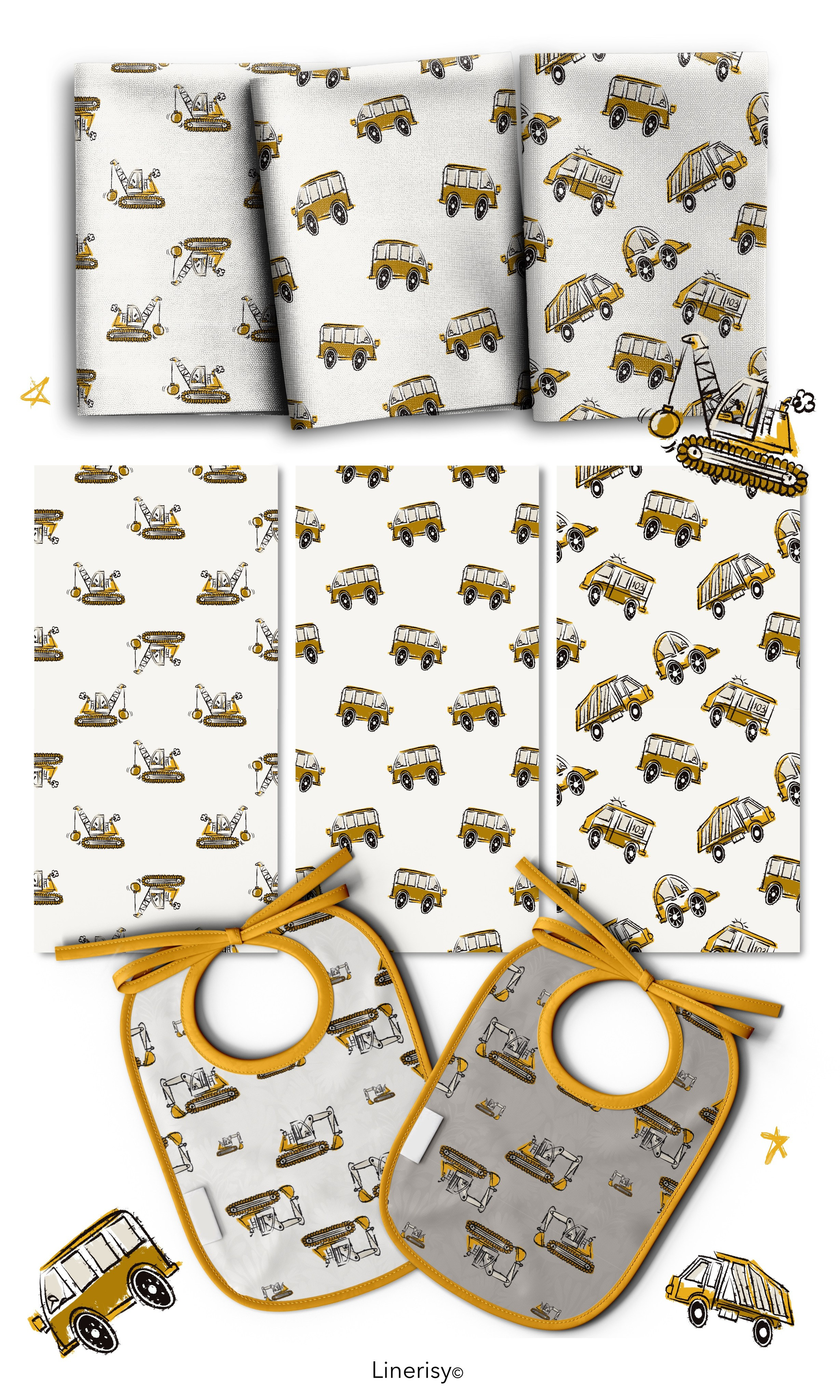 Коллекция «ПОЕХАЛИ?» — графические иллюстрации, композиции и бесшовные паттерны. Художник-иллюстратор Евгения Бекренёва