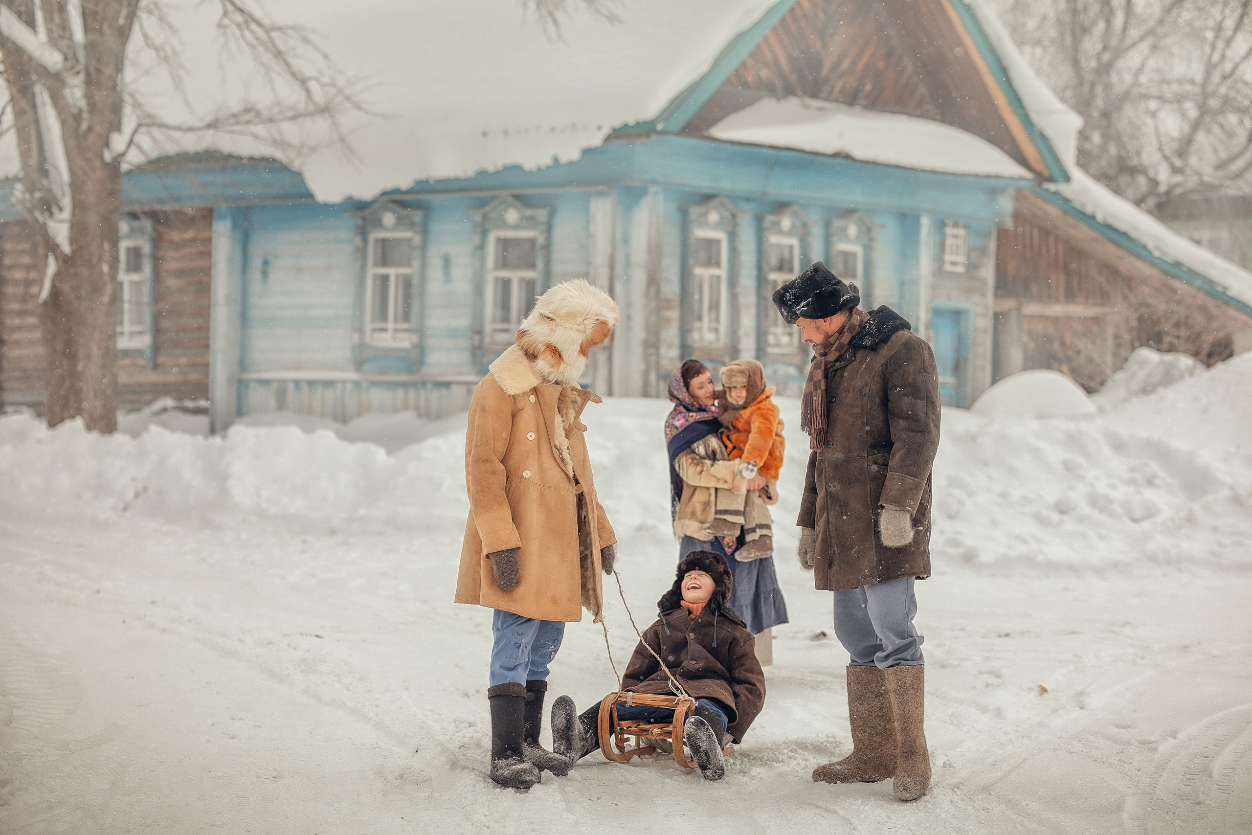 ДЕРЕВЕНСКАЯ ЗИМА. Елена Чернигина семейный и детский фотограф в Нижнем Новгороде и Бор