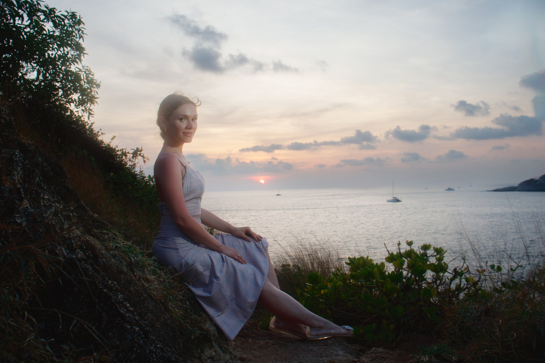 Портрет на закате у моря