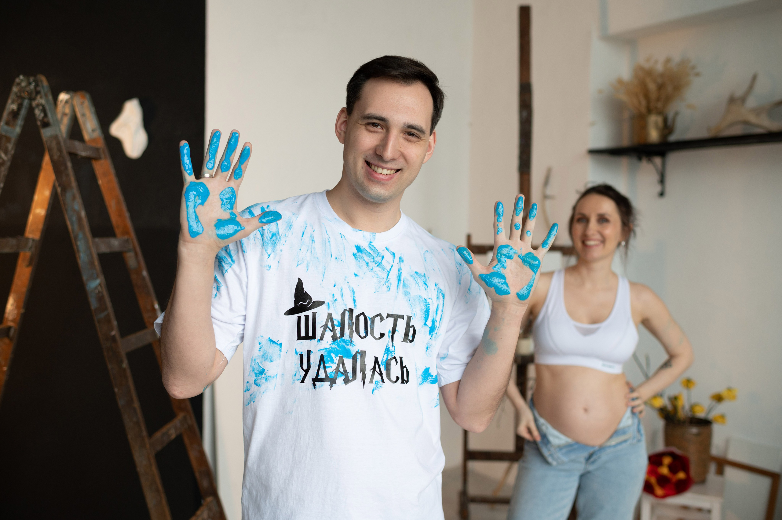 Беременность в красках и необычное гендер-пати. Портретный, семейный и свадебный фотограф в Санкт-Петербурге и в Пушкине Ширяев Денис