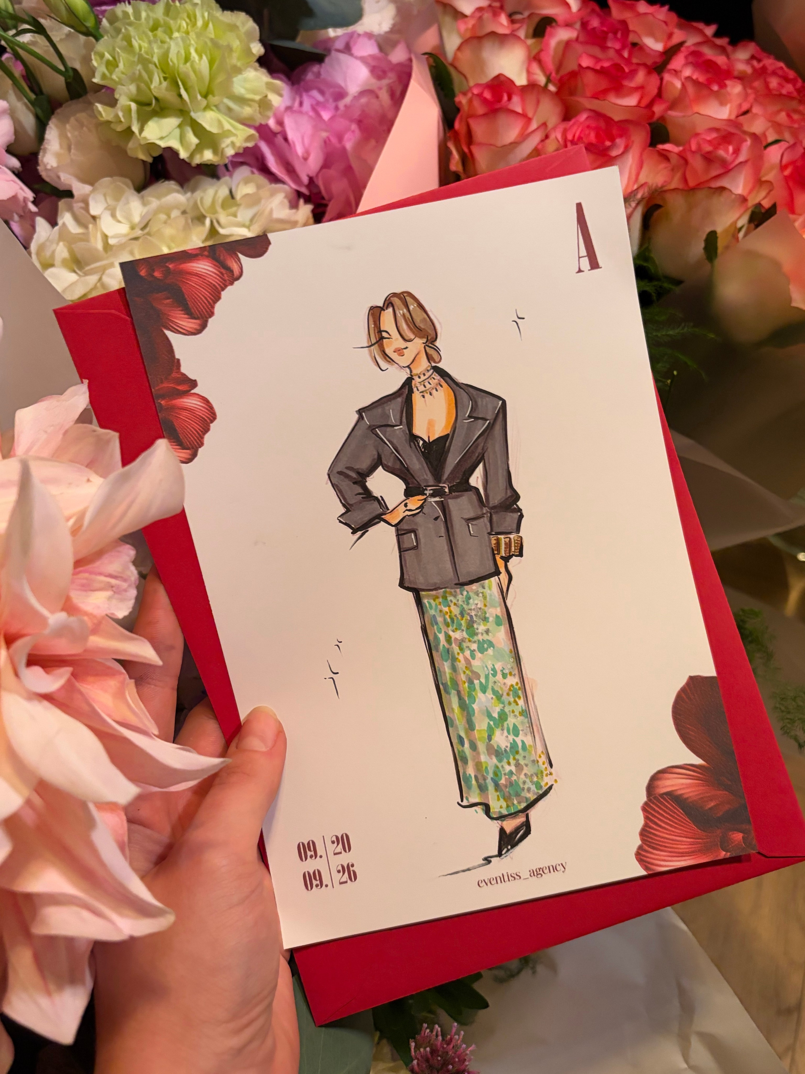 Фэшн-скетч человека в полный рост — авторская иллюстрация в стиле fashion