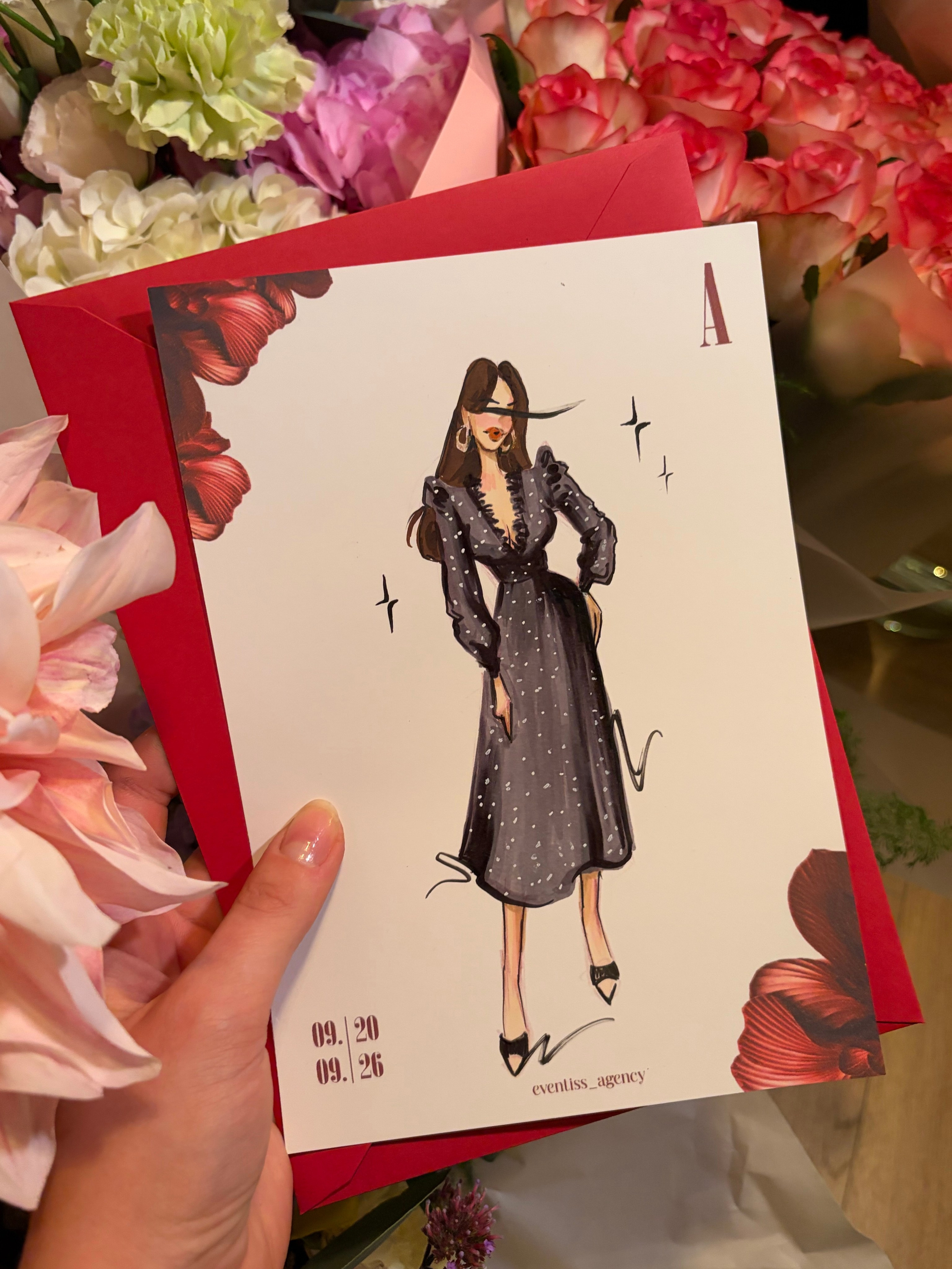 Fashion-скетч в полный рост — стилизованный портрет человека в модной иллюстрации