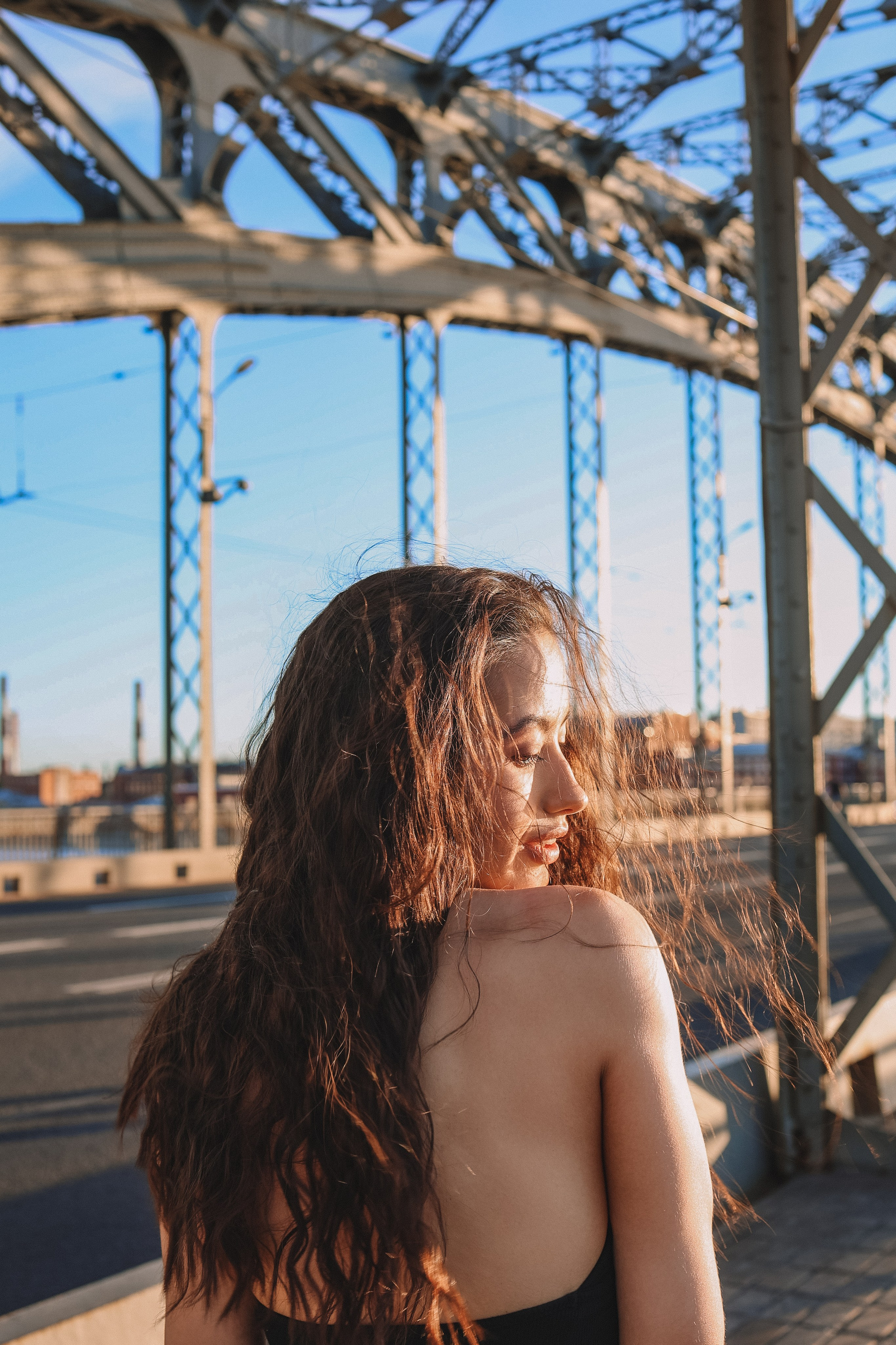 Фотосессия на Большеохтинском мосту на закате — Алия | Фотограф в СПб