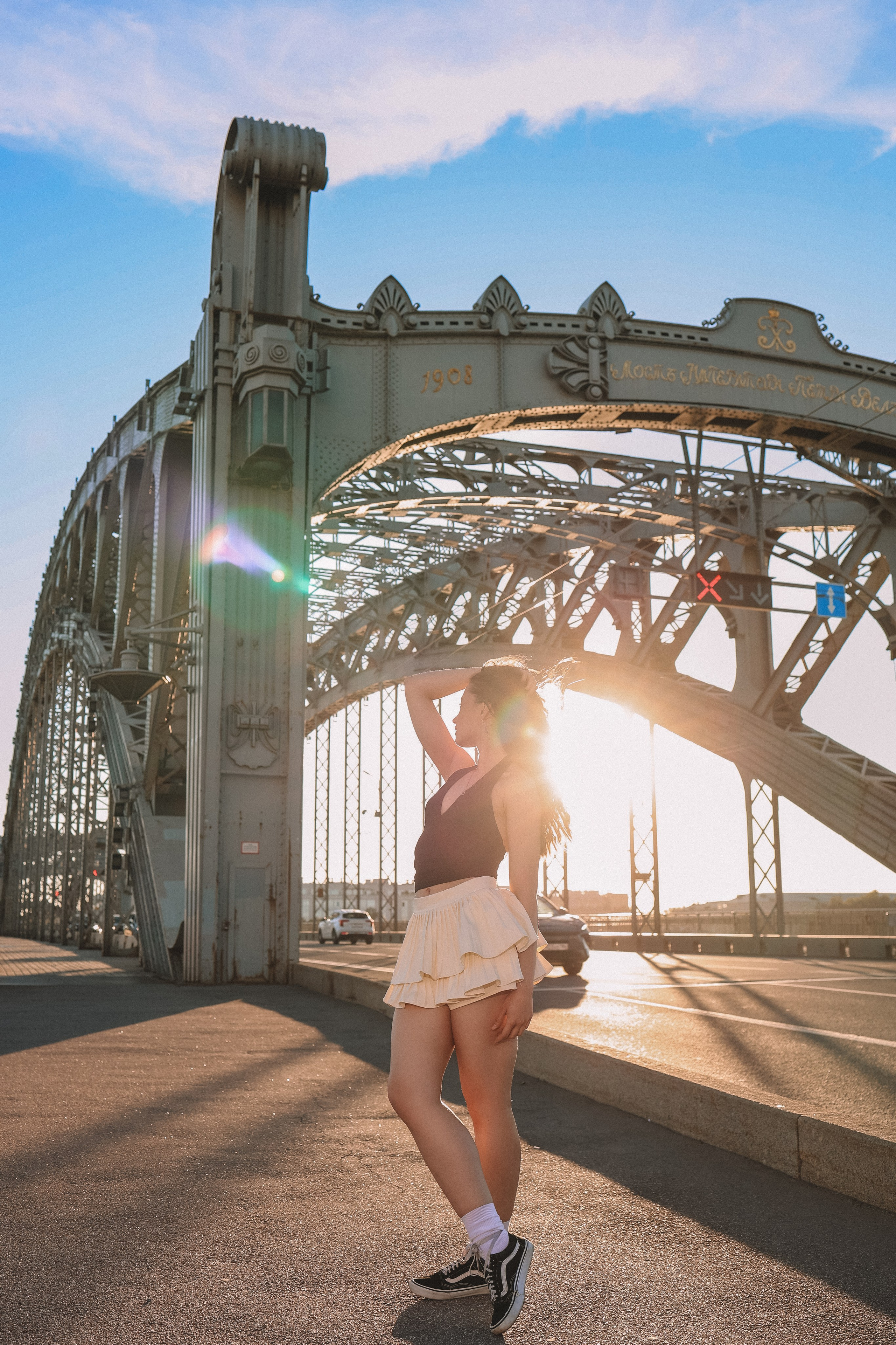 Фотосессия на Большеохтинском мосту на закате — Алия | Фотограф в СПб
