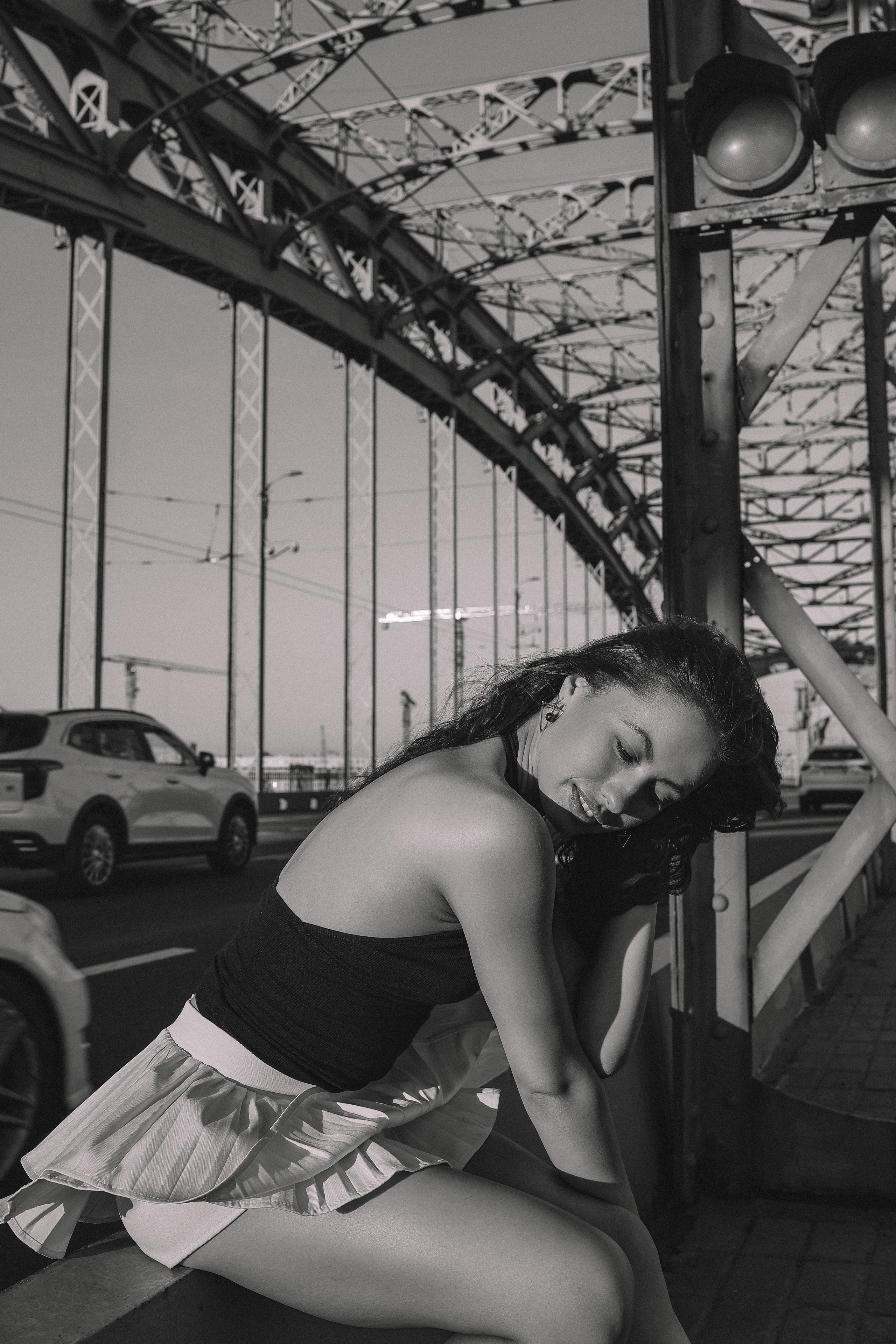Фотосессия на Большеохтинском мосту на закате — Алия | Фотограф в СПб