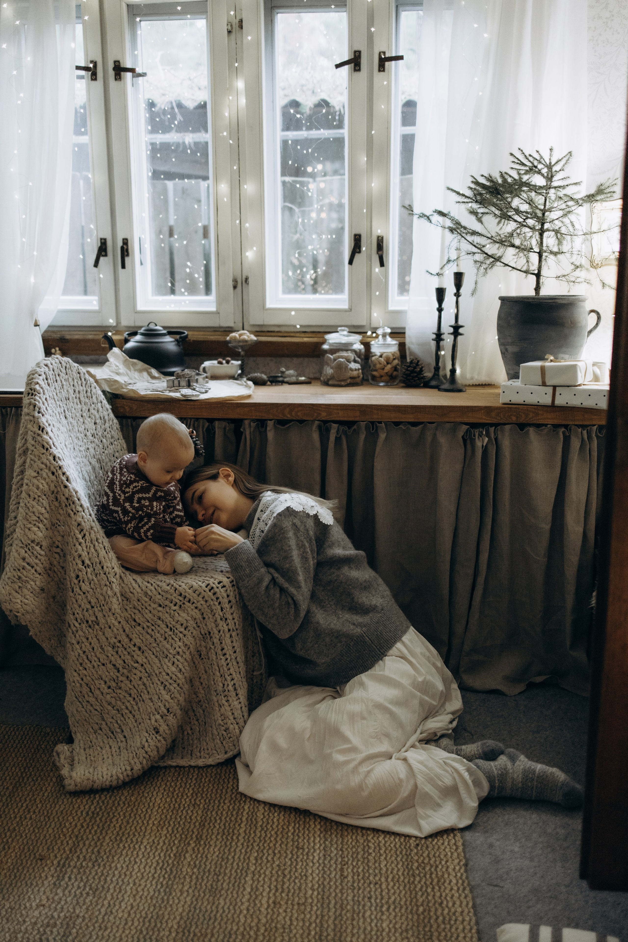 Зимнее утро с мамой. Семейный фотограф Москва Юлиана Фетисова