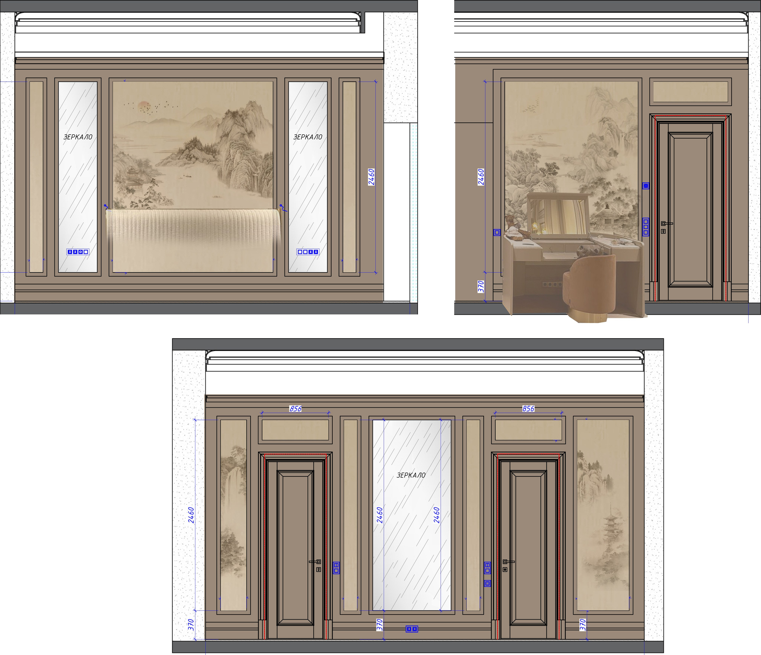 Варианты росписи для стен спальни. Художественная мастерская