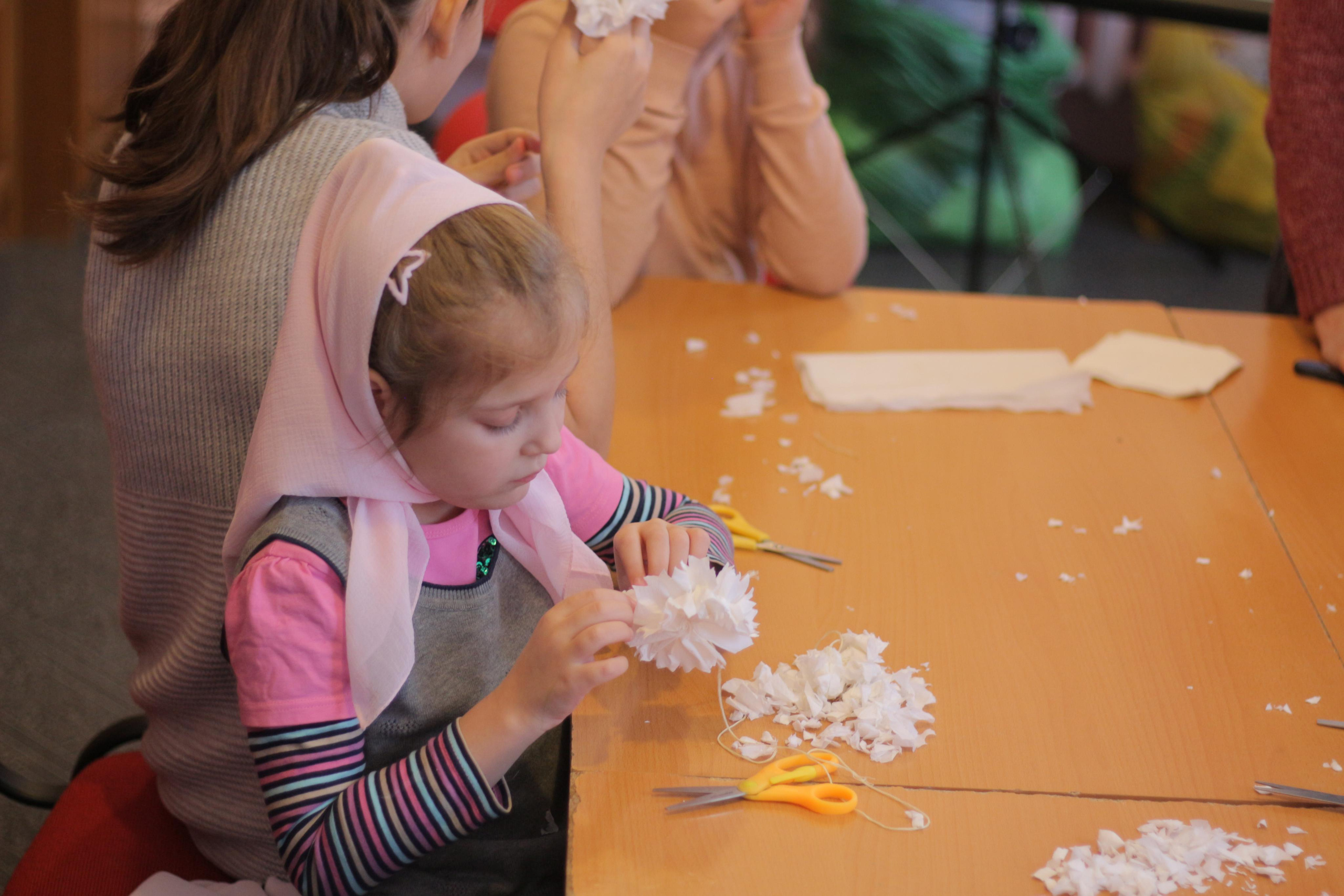 Мастер класс «Белый цветок». Вознесенский храм села Барановское
