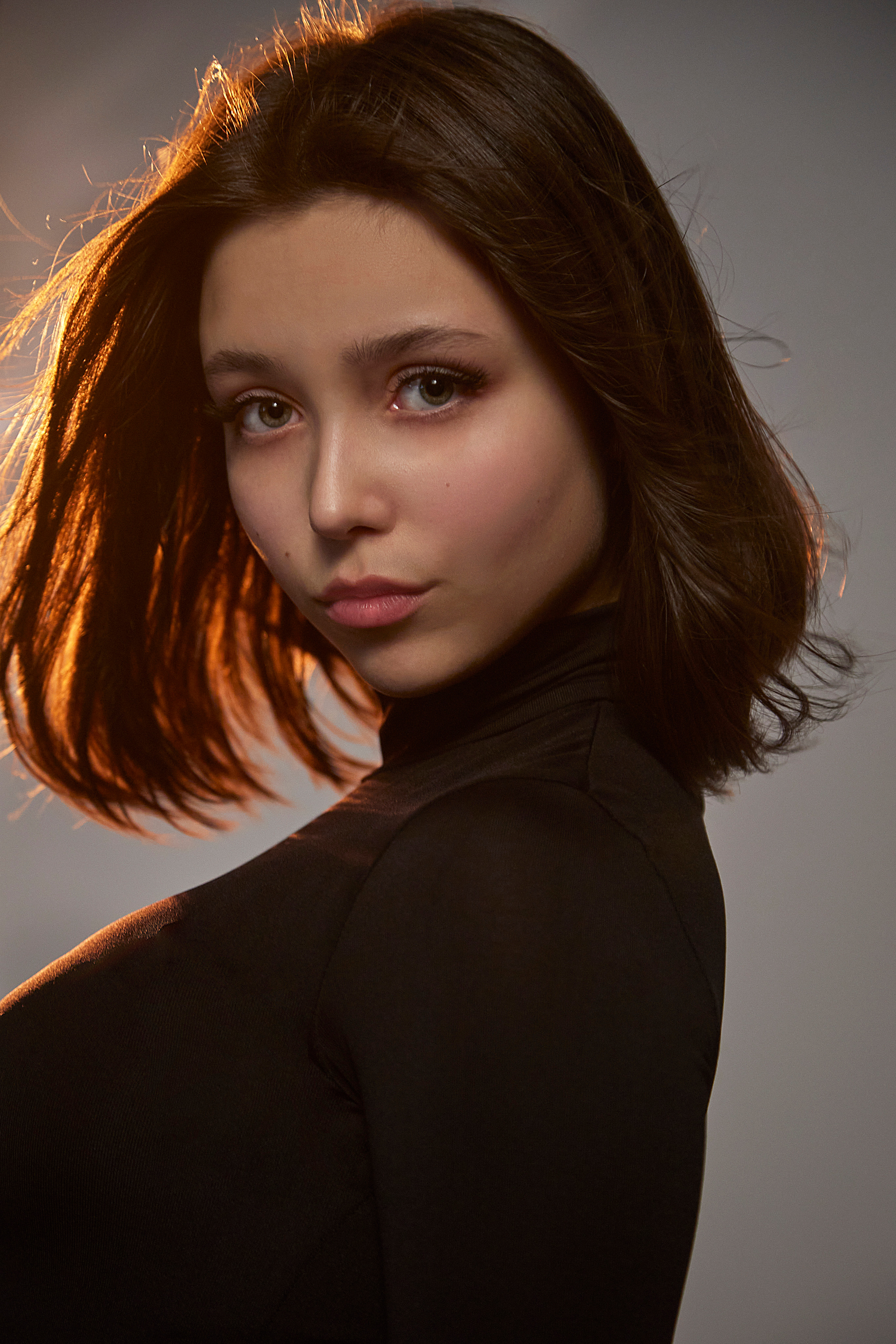 baby face model in a warm light