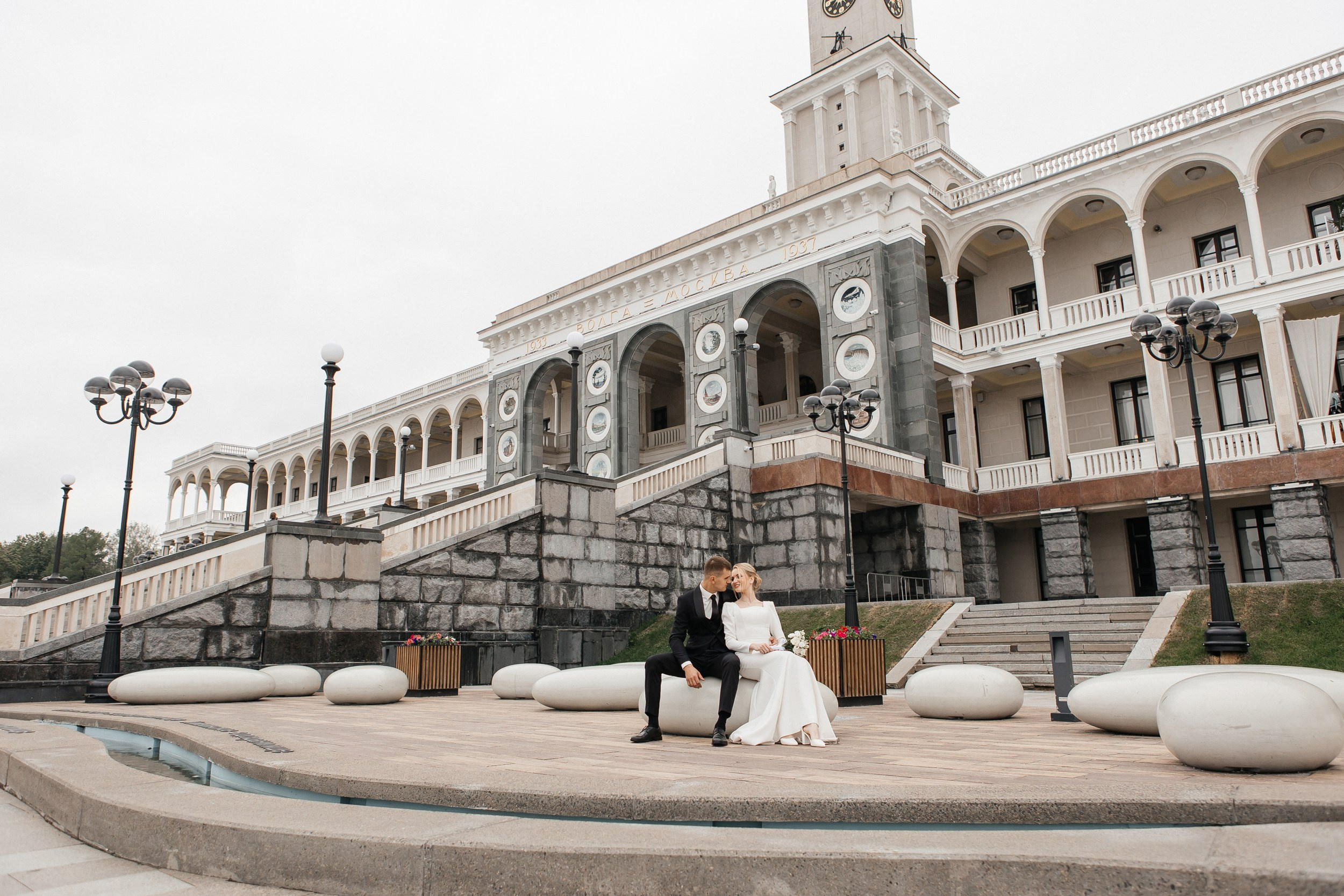 Свадебная прогулка на Северном Речном вокзале в Москве