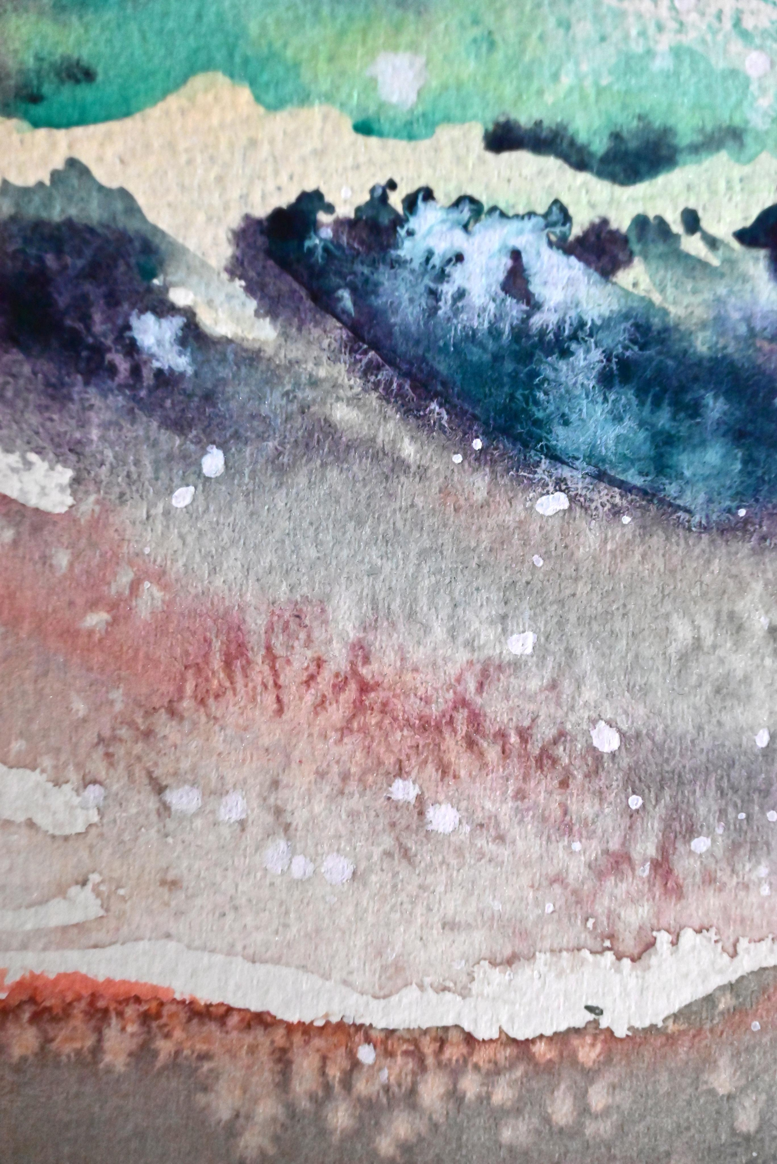 «Закат на море» (этюд). ФотоКисточка. Акварель. Арт-галерея картин Анастасии Дерий