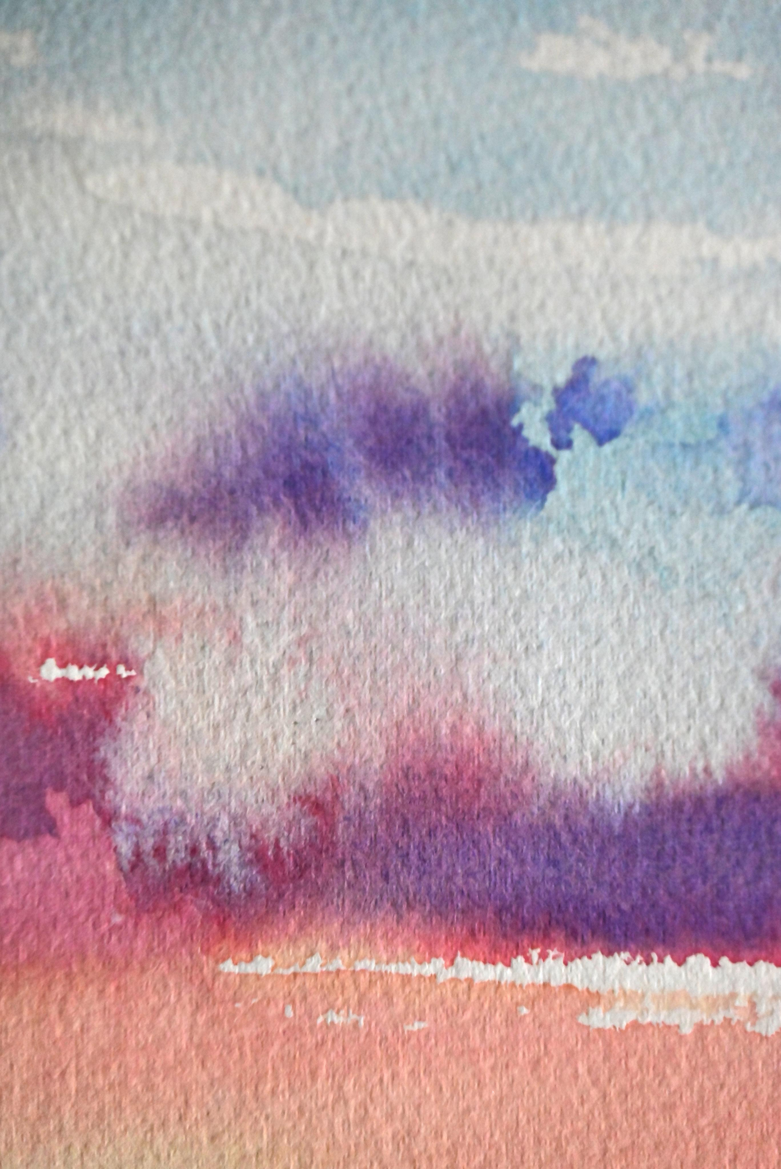 «Закат на море» (этюд). ФотоКисточка. Акварель. Арт-галерея картин Анастасии Дерий