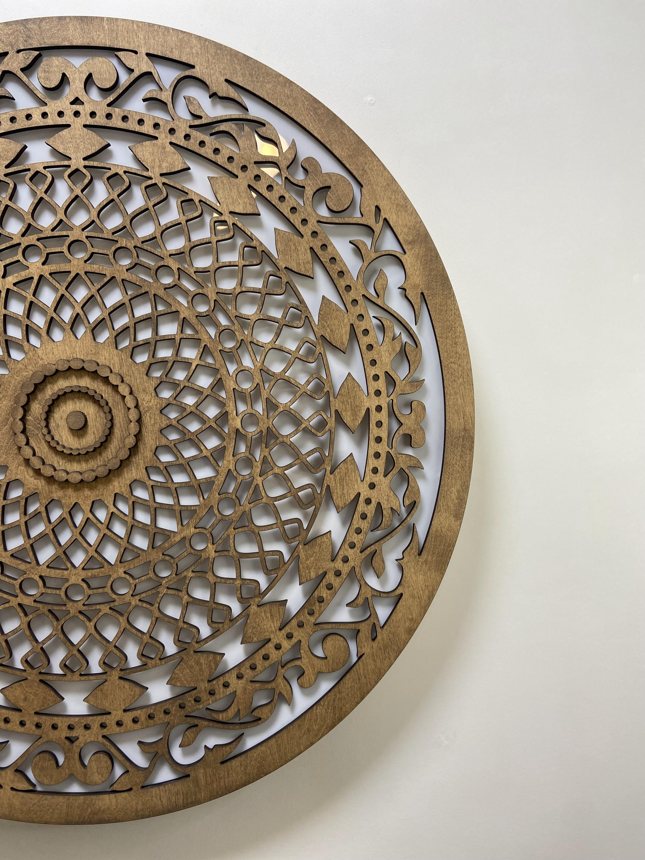 Настенный светильник мандала. Арт-объекты для стен. Авторские картины, панно, часы и портреты по фото