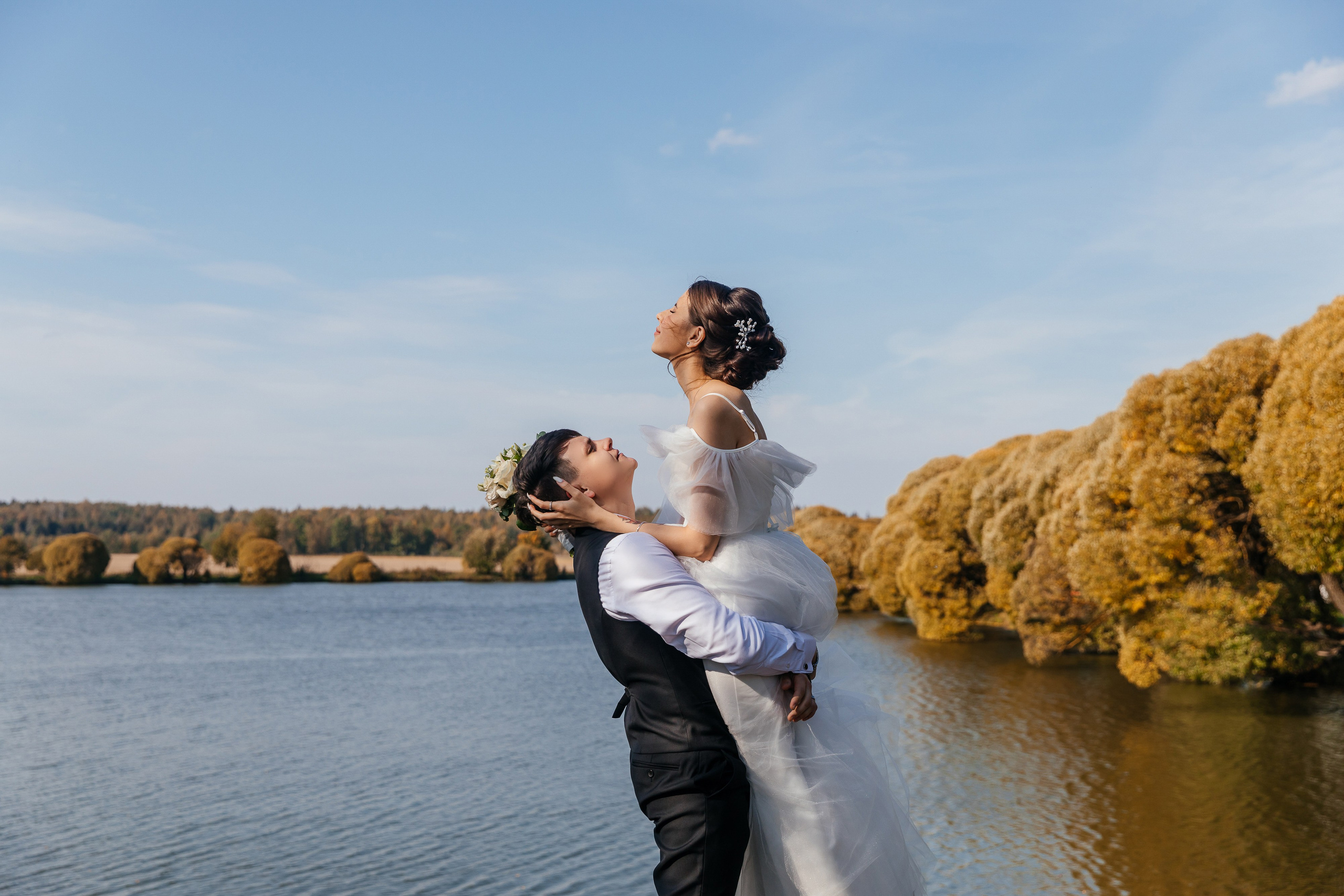 Осенняя свадьба за городом. Свадебный и семейный фотограф в Москве Анастасия Карасева