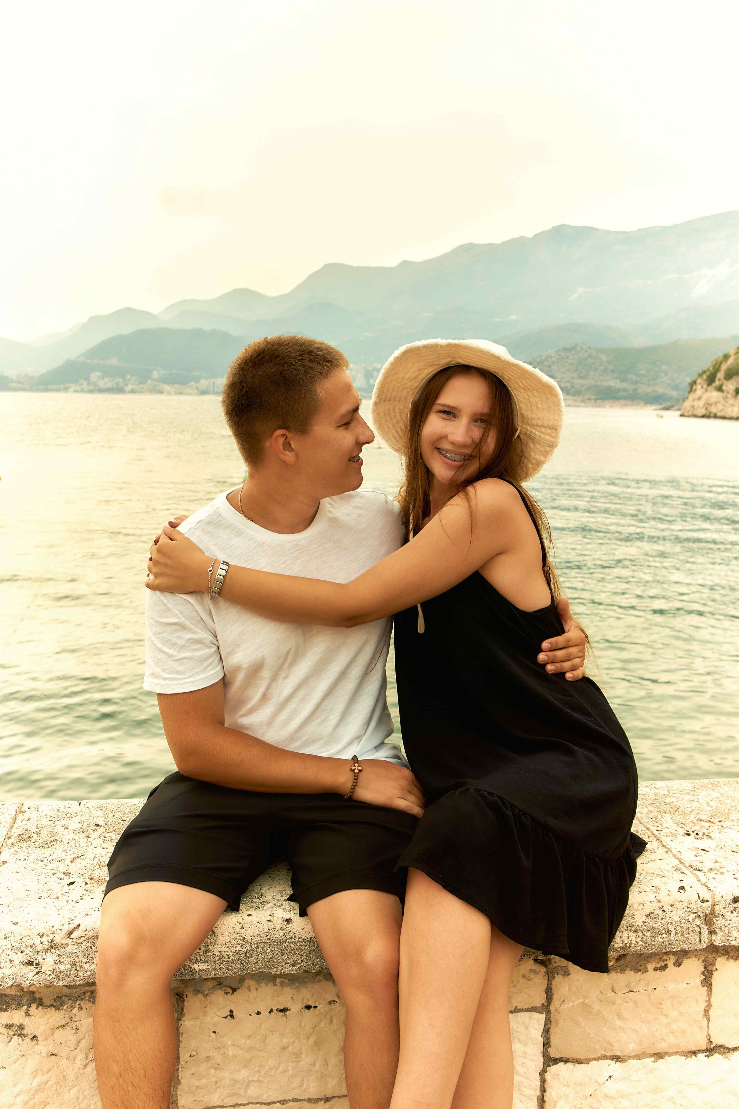 Love Story Photoshoot in Montenegro | Couple on the Beach at Sveti Stefan