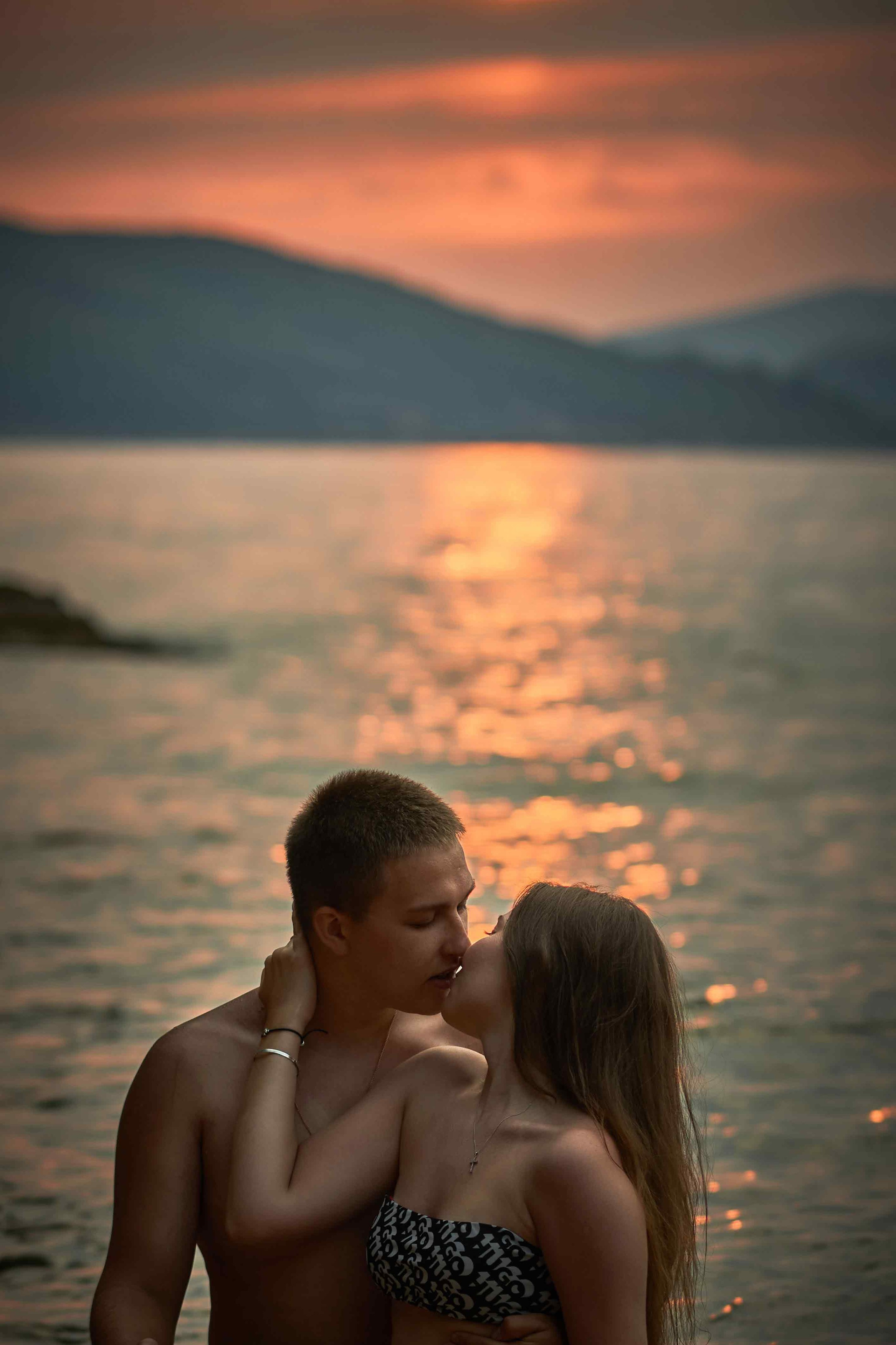 Love Story Photoshoot in Montenegro | Couple on the Beach at Sveti Stefan