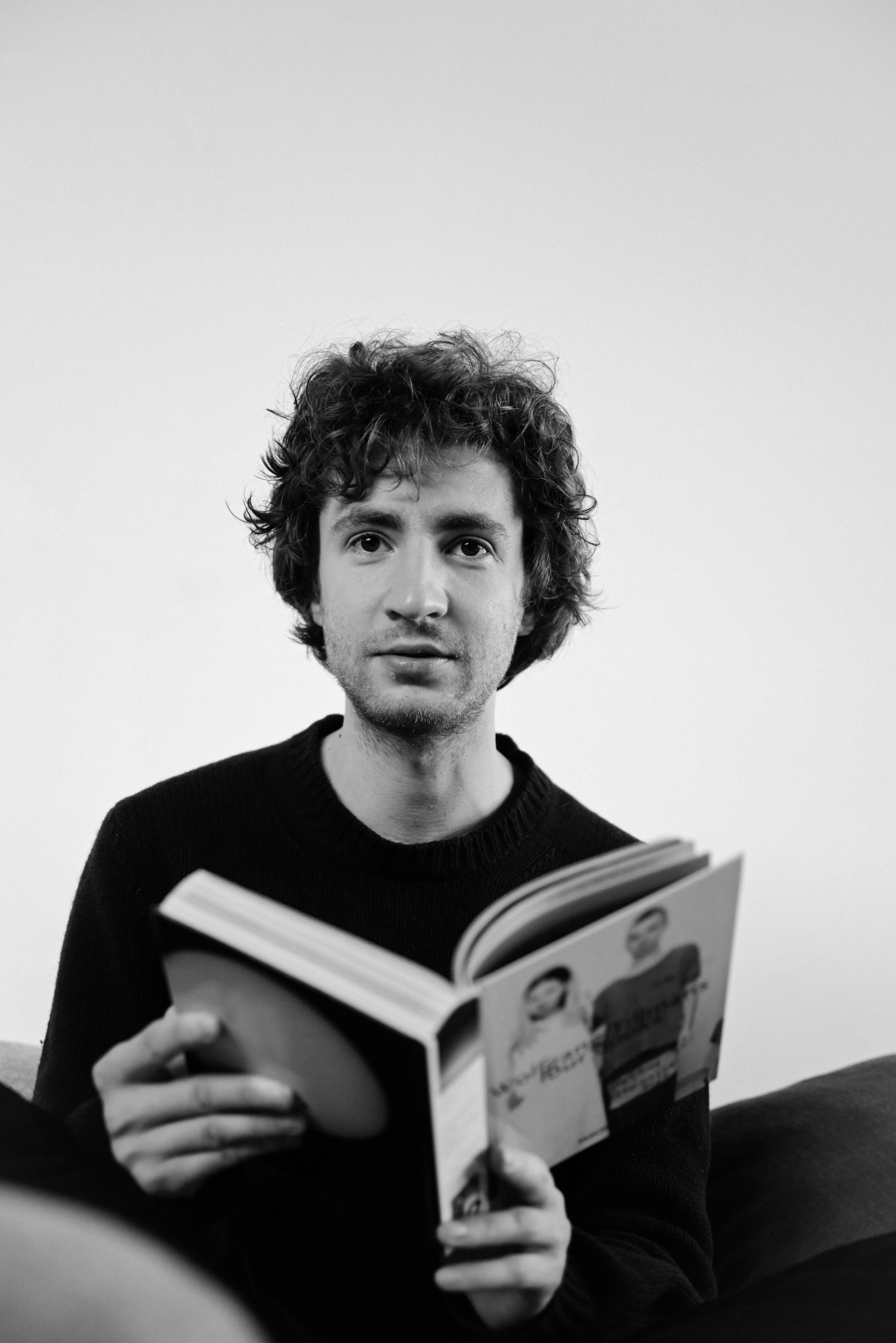 men's portrait with a book