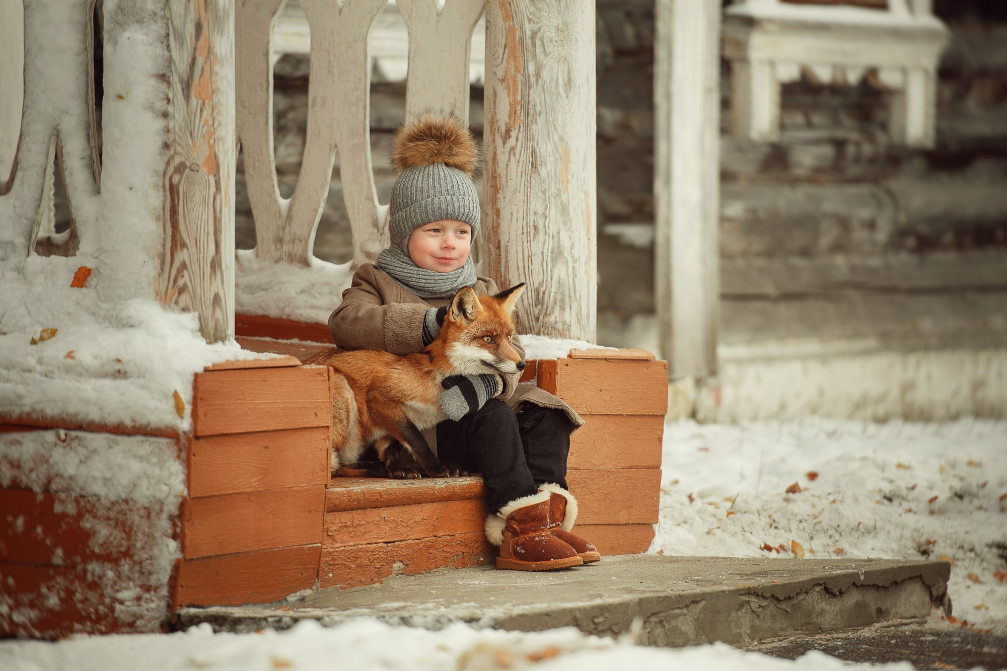 Зимние съемки с животными. Детский и семейный фотограф Склярова Екатерина