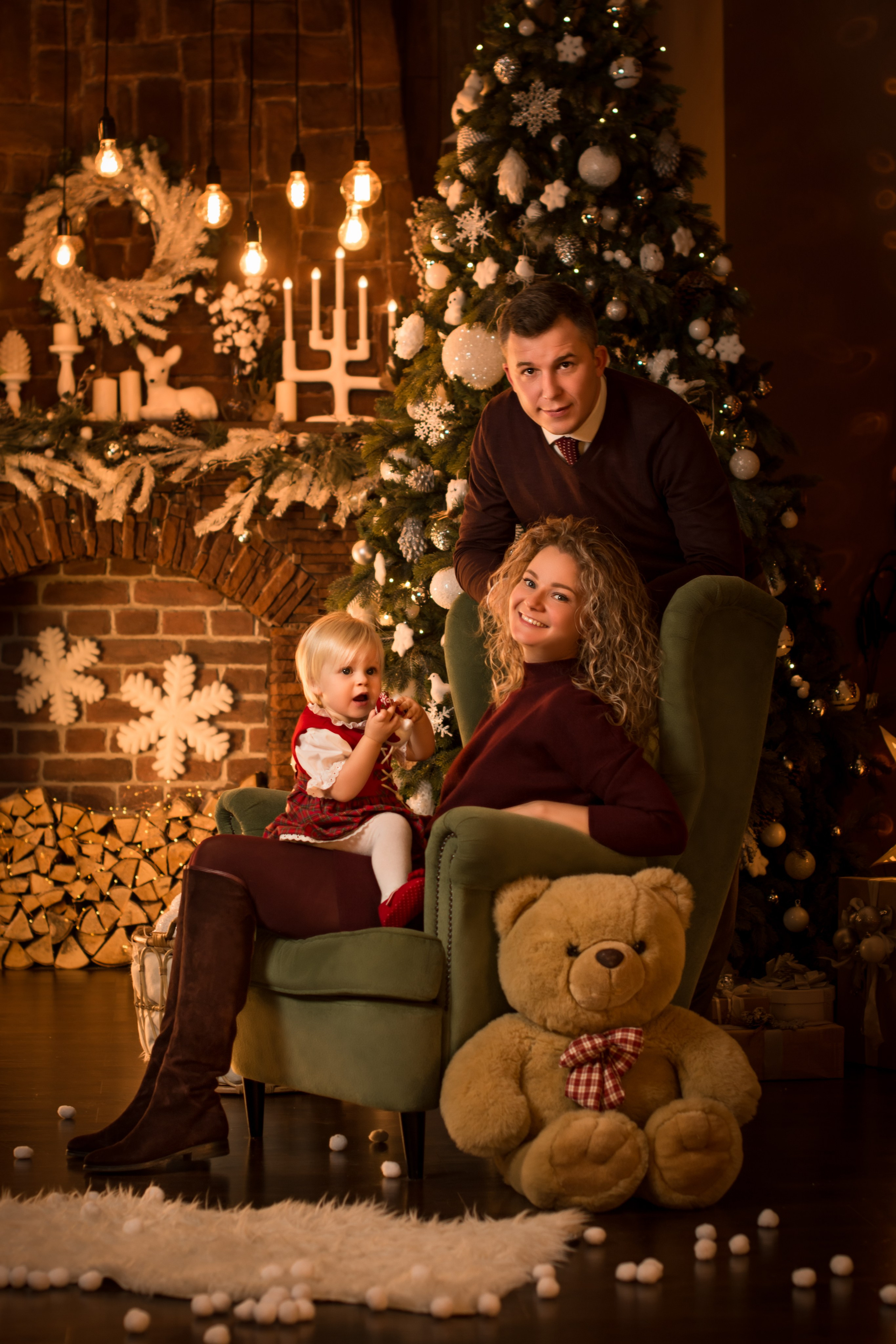 🎄 Новогодняя семейная фотосессия в студии. Фотосессия беременности — Крылова Натали — Москва