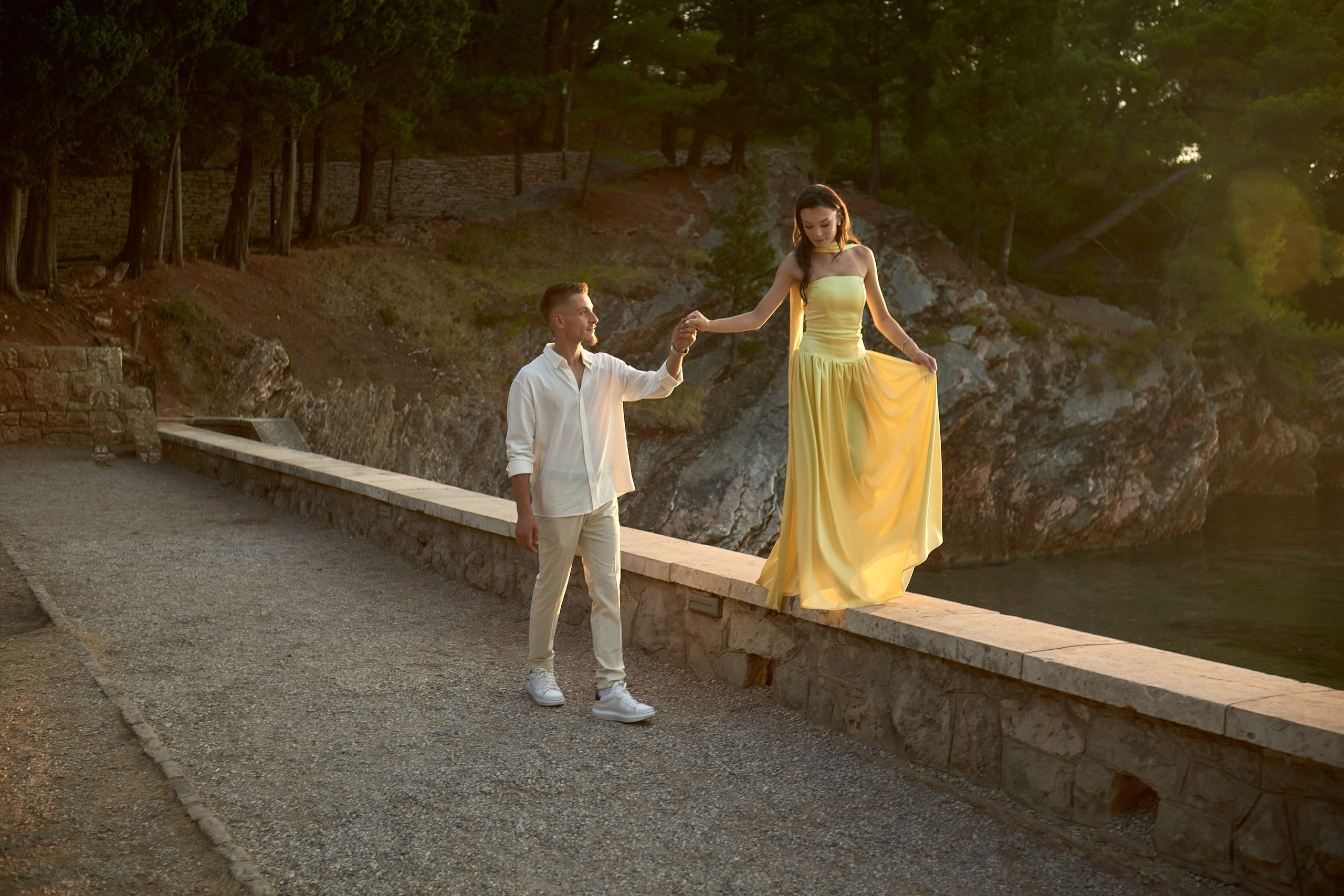 Sunset Engagement Shoot in Sveti Stefan | Ilhan & Ilhana's Proposal. Фотосессии в Черногории — фотограф Станевская Эля