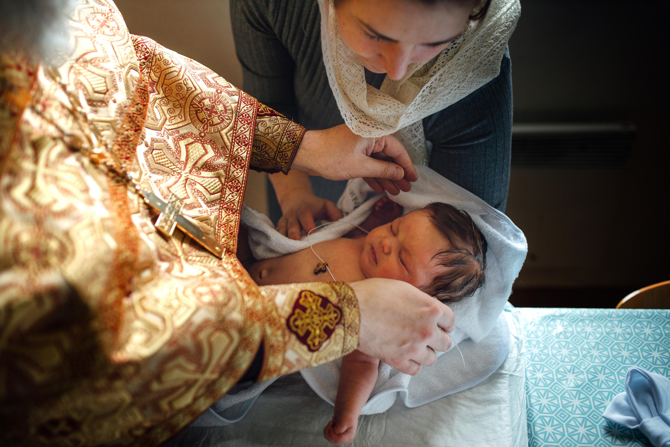 Крещение Ники, храм Петра и Павла, Жодино