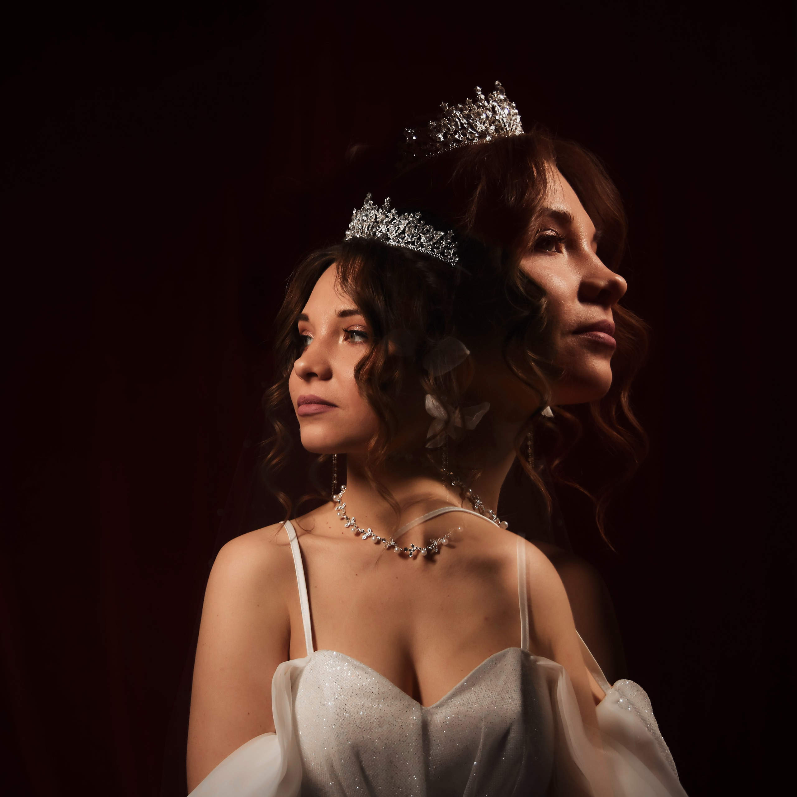 двойная фотография невесты